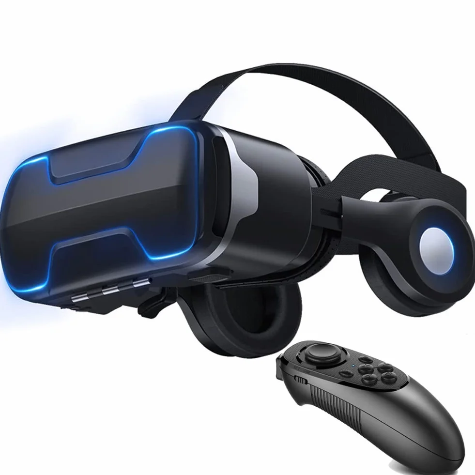 Zestaw słuchawkowy All-One VR, wirtualna rzeczywistość VR Goggles z kontrolera, okulary 3D VR do gier telewizyjnych i wideo, kompatybilny z telefonami komórkowymi 4.5-6.0 cal