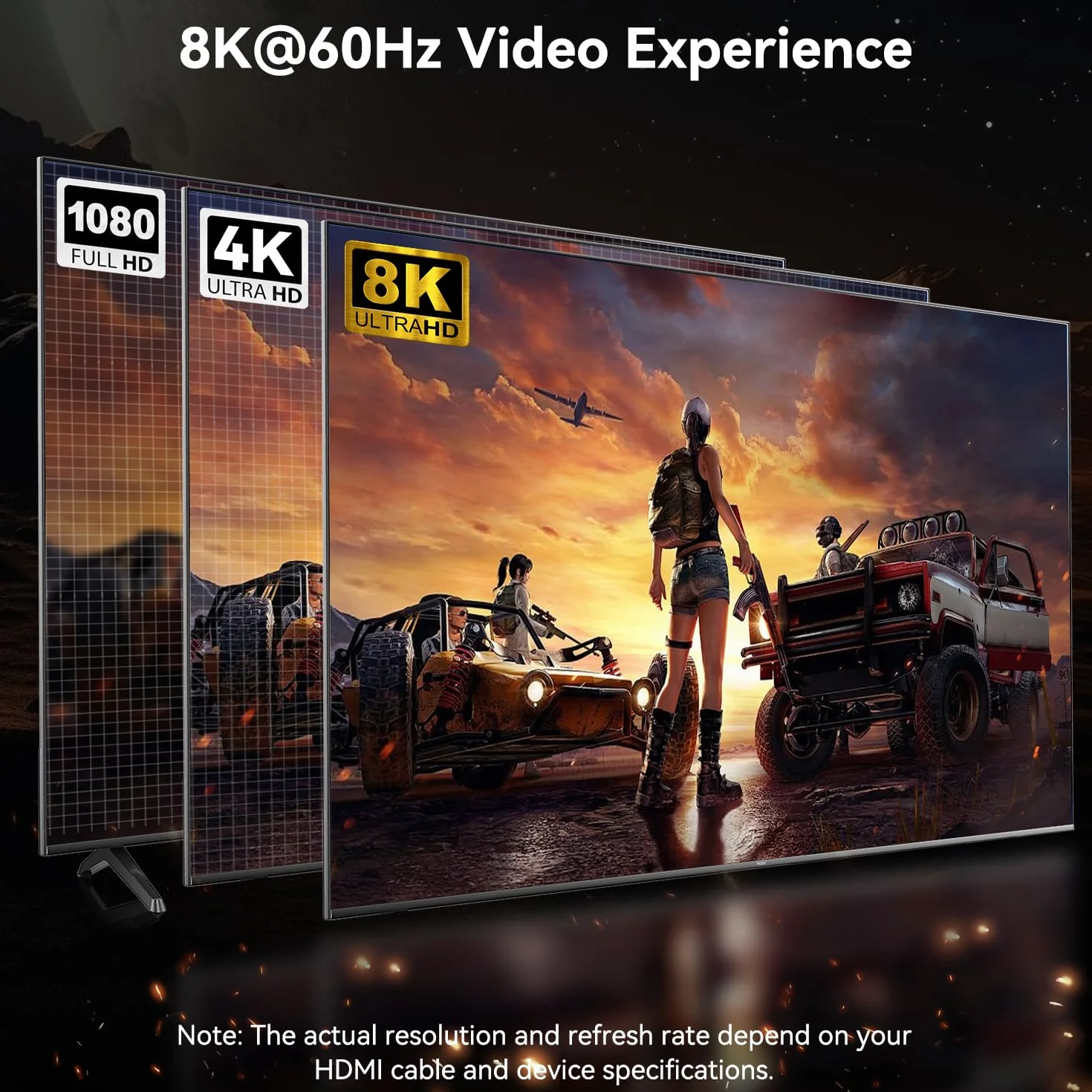 BENFEI Adapter DisplayPort 1.4 do HDMI 2.1 8K@60Hz/4K@240Hz/1080P@480Hz, jednokierunkowy adapter DP komputer do monitora HDMI, wysokiej klasy aluminiowy konwerter do monitora do gier, TV, AMD, NVIDIA