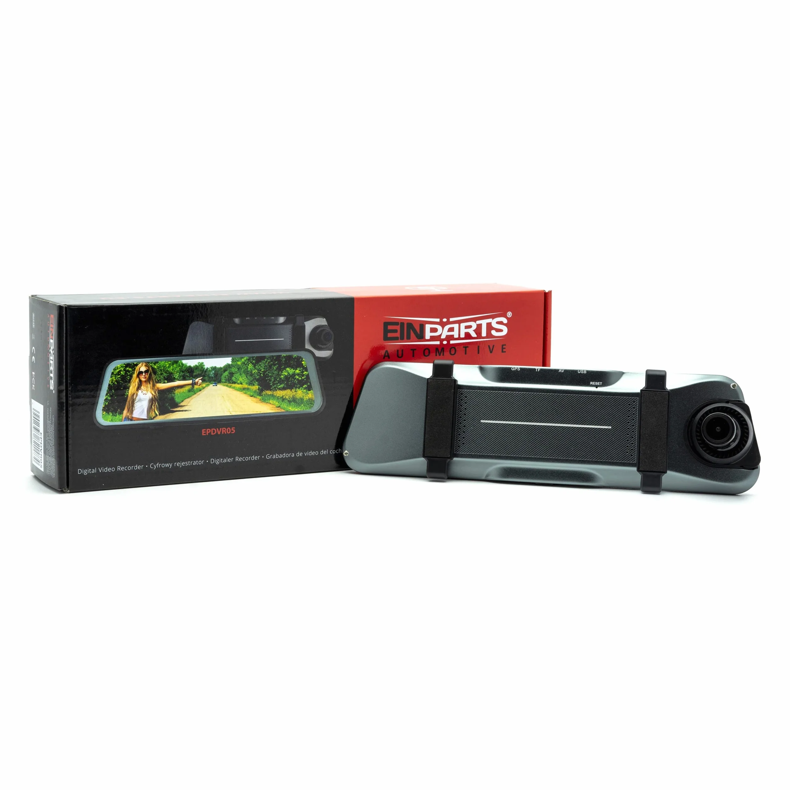 EinParts Wideorejestartor DVR Rejestartor Jazdy w lusterku wstecznym 9,66 cali 1080P Kąt 170° + kamera cofania HD 720P