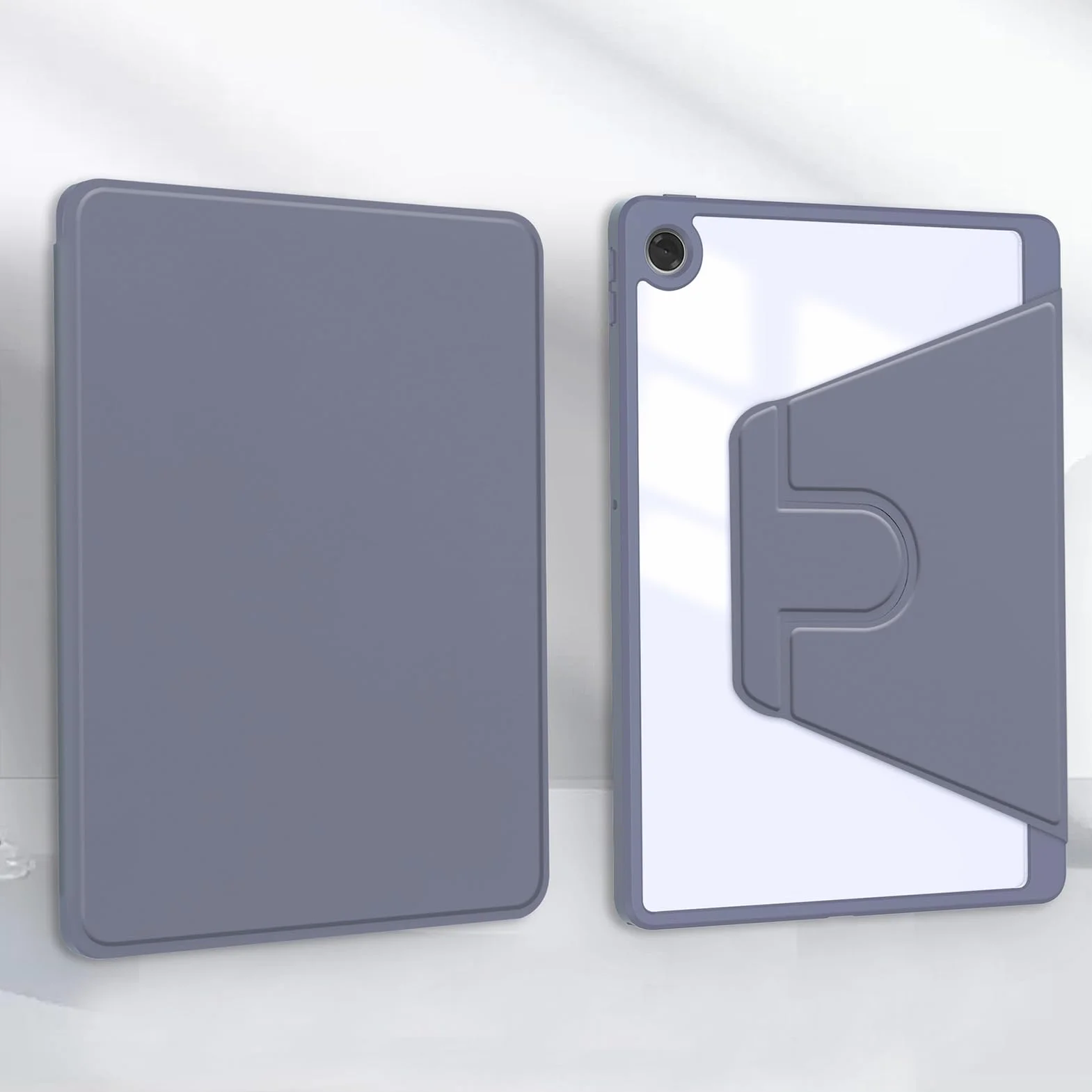 Obrotowe Etui dla Samsung Galaxy Tab S10 FE Plus 13.1 Cala 2025 (SM-X620/X626/X626B), Odporna na Wstrząsy z Przezroczysty Tył, Automatycznie Budzi/Spać, Lawendowy