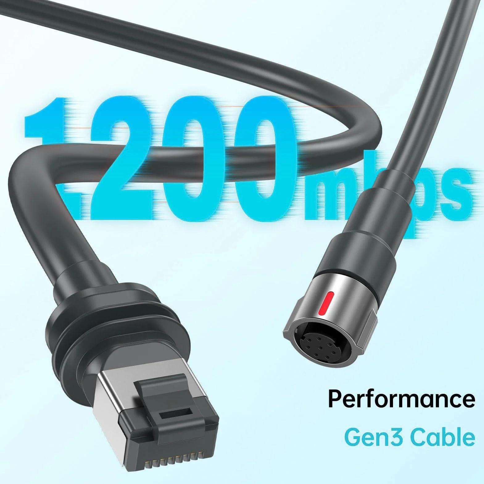 Oumefar Kabel Zasilający Gen 3 Przewód Zasilający Gen 3 Kabel Antenowy 82FT 23AWG IP68 Wodoodporna Guma Miedziana Plug and Play Wydajność ze Stabilnym Połączeniem dla