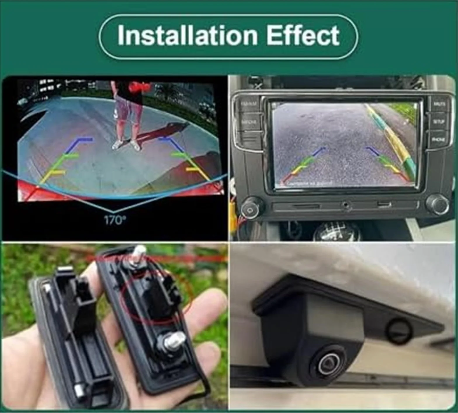 Kamera cofania samochodu Kamera cofania, dla Octavii 2 3, dla A5 Fabio, dla Yeti, dla doskonałej trajektorii Ahd 1080P uchwyt bagażnika pojazdu(BLACK AHD1080P Trajectory B)