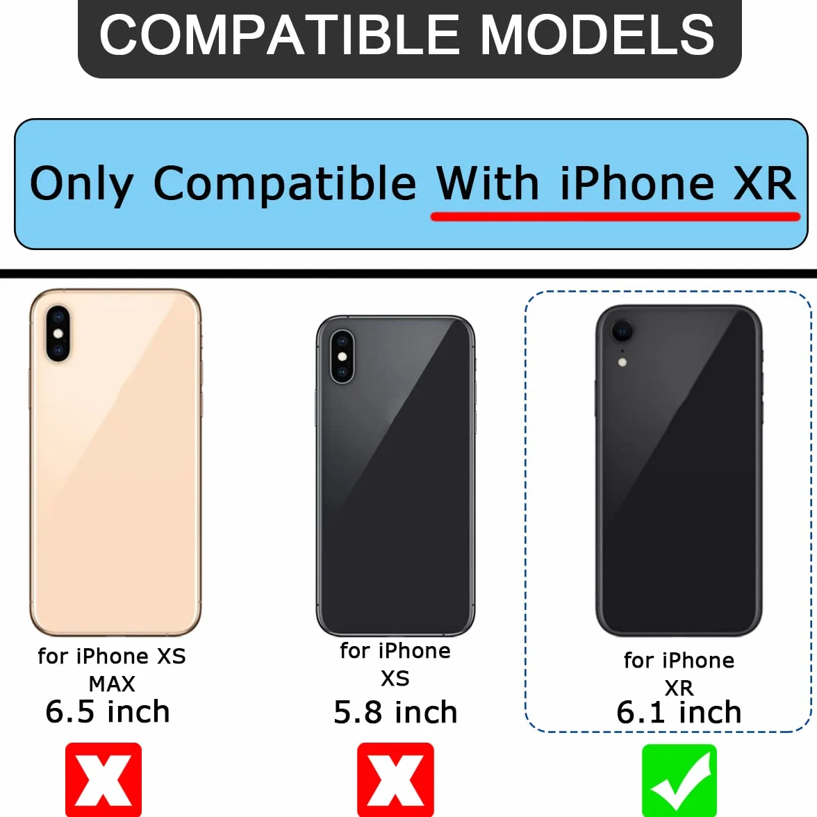 Tylna tylna obudowa, zamiennik szkła, kompatybilny z iPhone XR, profesjonalny zestaw narzędzi do napraw, wstępnie zainstalowany klej i gumowe paski (6,1 cala/czarna)