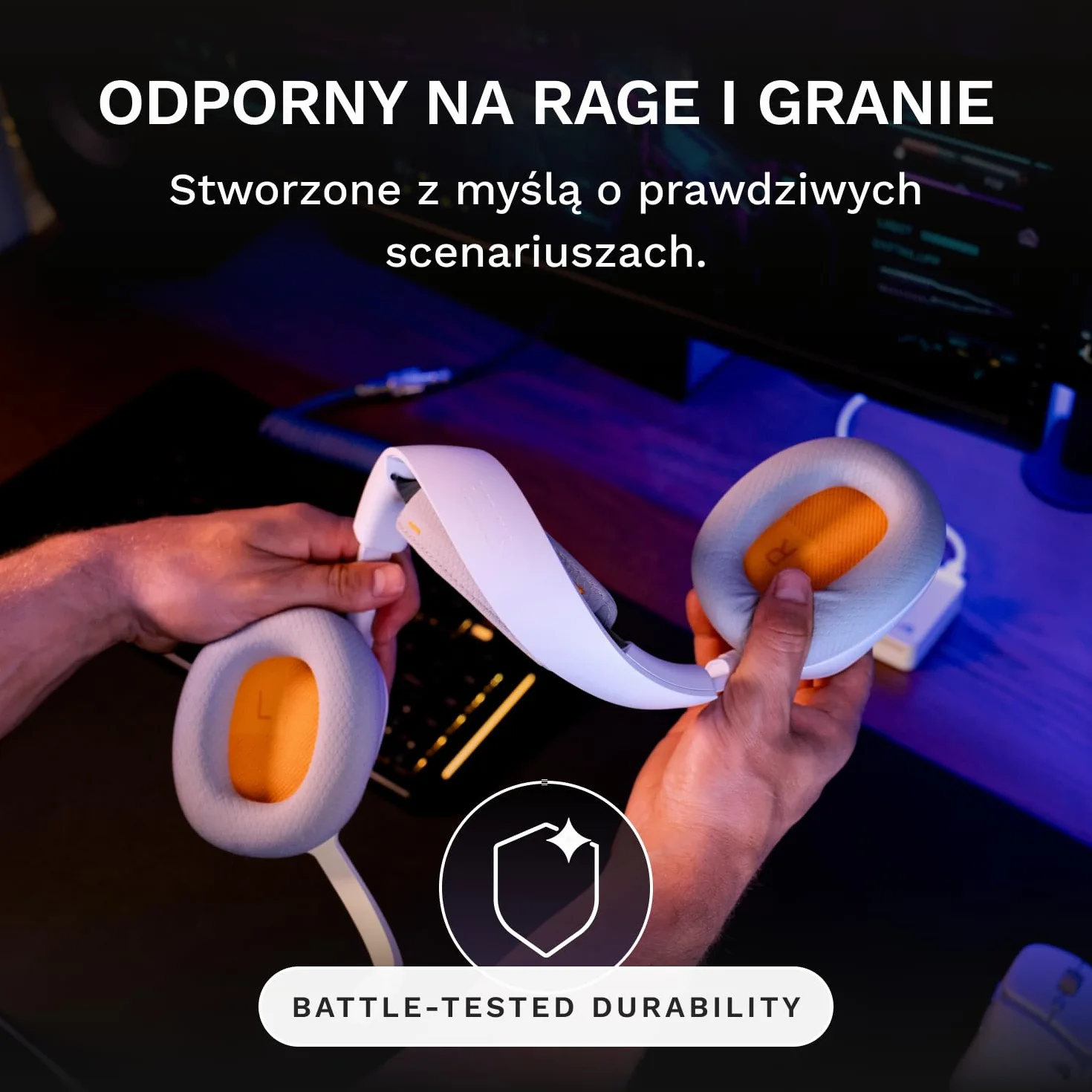 Glorious GHS Wireless InfinitePlay - Headset Gaming - PC, PS5, PS4 - Biały | Wymienne Baterie 85h, ON przy Wymianie, 2.4GHz i Bluetooth, Dostrojone Przetworniki, Odłączany Mikrofon z Redukcją Szumów