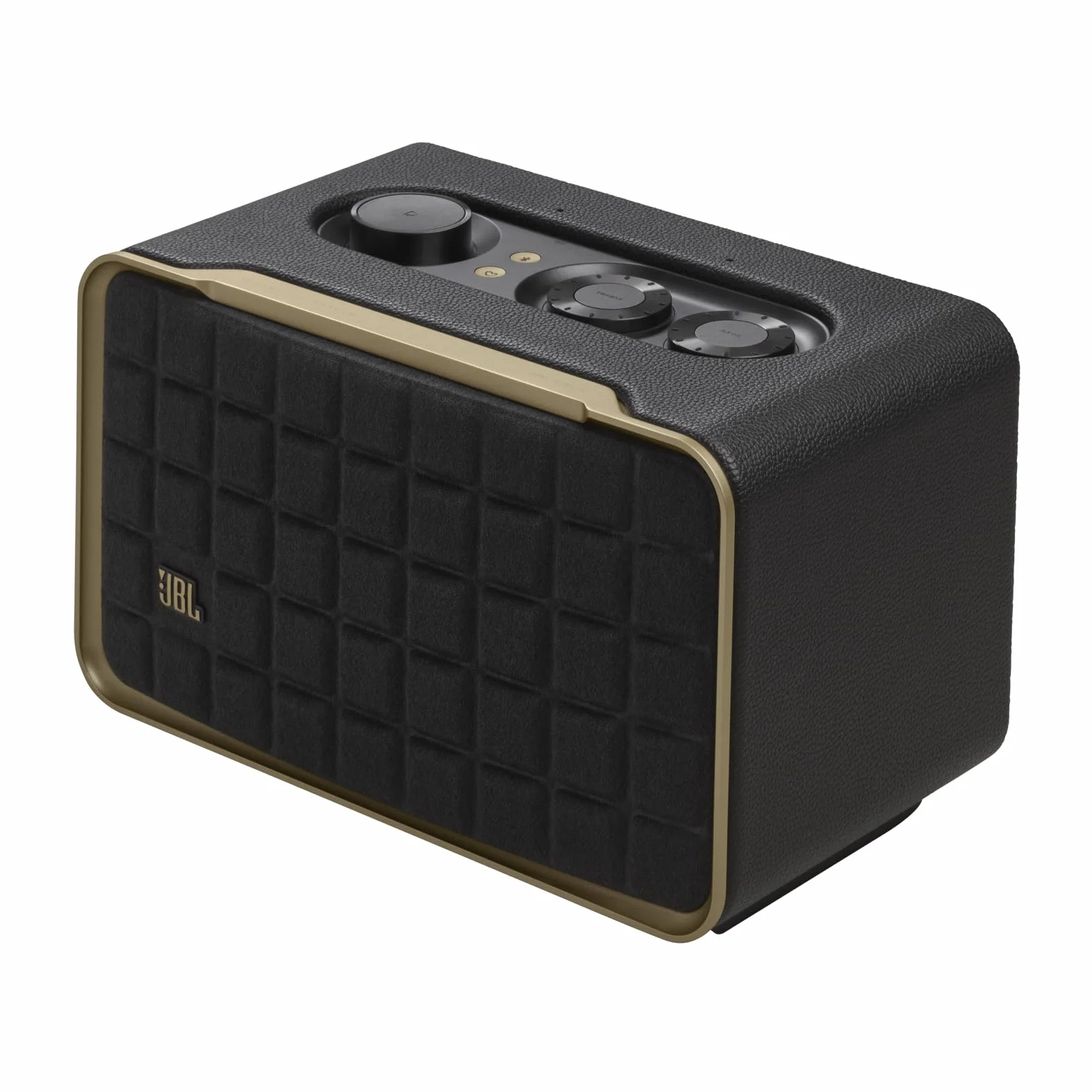JBL Authentics 200, Inteligentny Głośnik Domowy z Wi-Fi, Bluetooth, Dźwiękiem Stereo i Mocnym Basem, Kompatybilny z Alexa i Google Home, w Stylu Retro