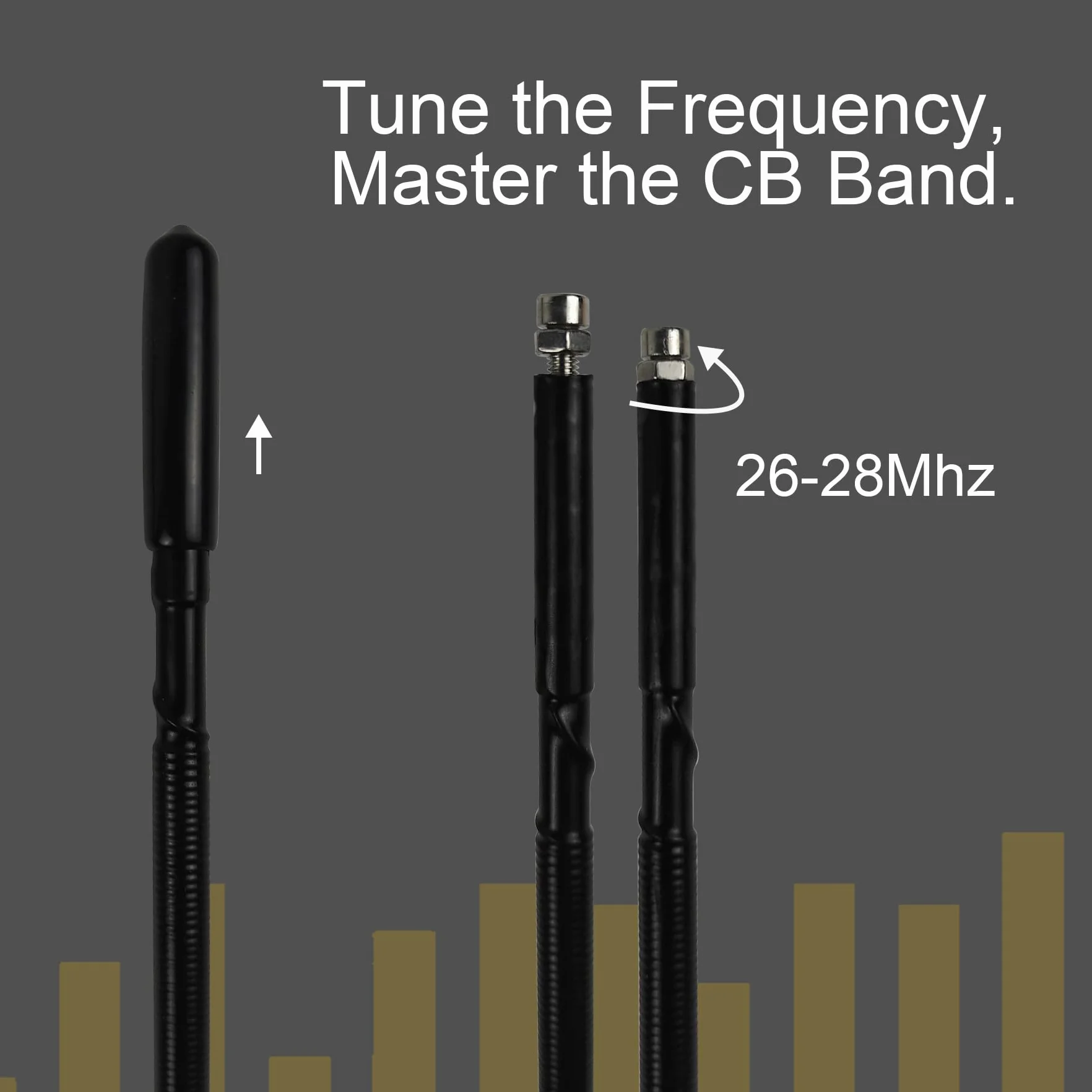 Zestaw anteny radiowej CB 27 MHz z podstawą do montażu na klips, kabel RG-58 o długości 4 m i złączem PL-259 BNC – mobilna antena biczowa dalekiego zasięgu do samochodów osobowych, pickupów