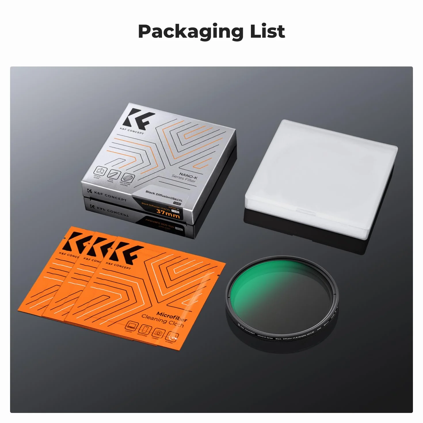 K&F CONCEPT Czarna mgiełka dyfuzyjna 67 mm 1/8 i zmienny filtr ND2-81.3 cm-1 | Filtr o neutralnej gęstości z efektem kinowym do obiektywu aparatu z 18 wielowarstwowymi powłokami seria Nano-K FA304