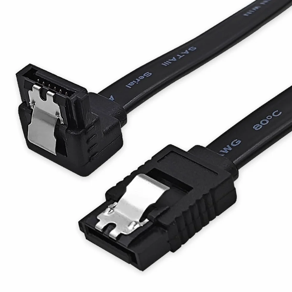 1 x kabel SATA III 18", 6 Gb/s, sztywny kąt 90°, dysk twardy SATA, SSD, odtwarzacz CD, nagrywarka CD, czarny