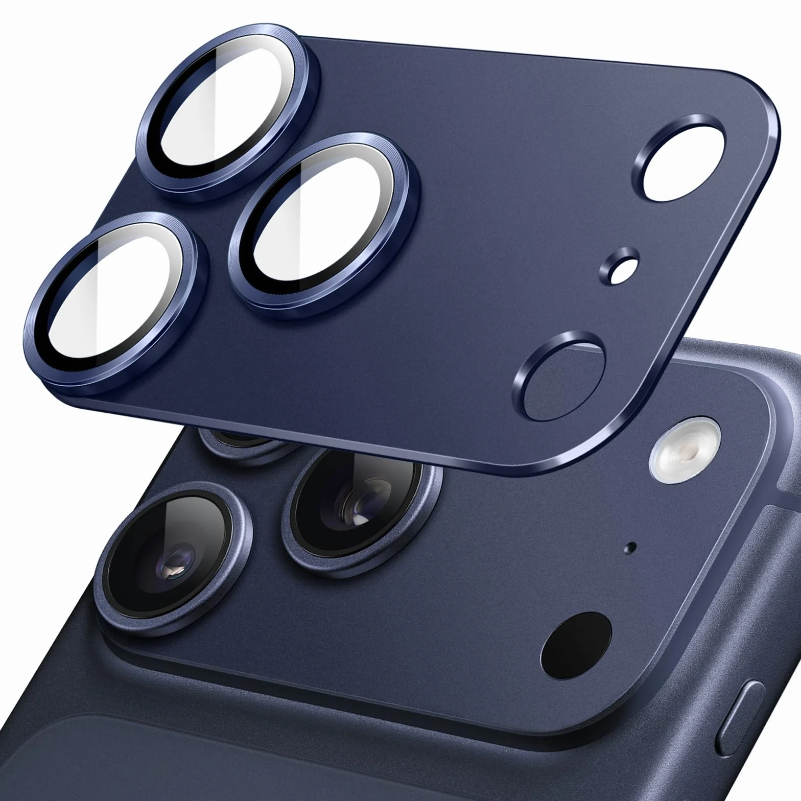 JETech Osłona Obiektywu Aparatu iPhone 17 Pro Max 6,9 Cala 9H Szkło Hartowane Matowe Metalowa Płytka