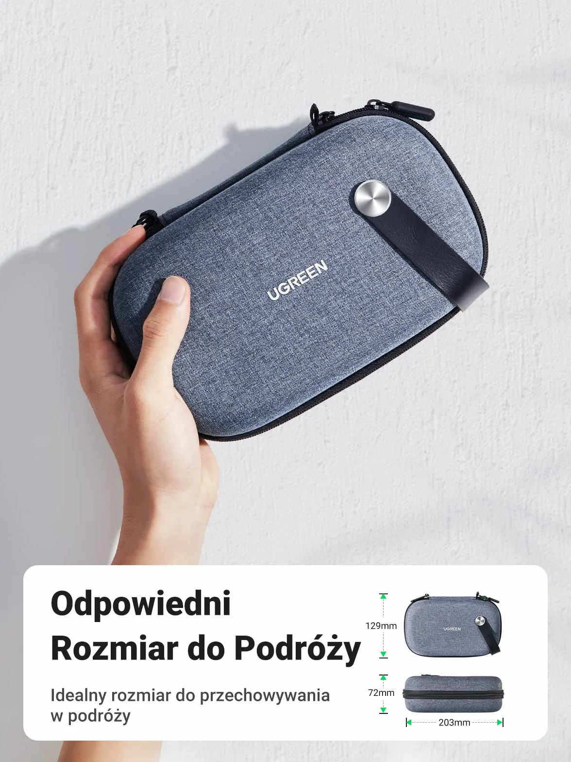 UGREEN Osłona Dysku Twardego Wodoodporna Obudowa do Powerbank Dyski Twarde Akcesoria Mobilne Kable Pendrive'y USB Karty SD