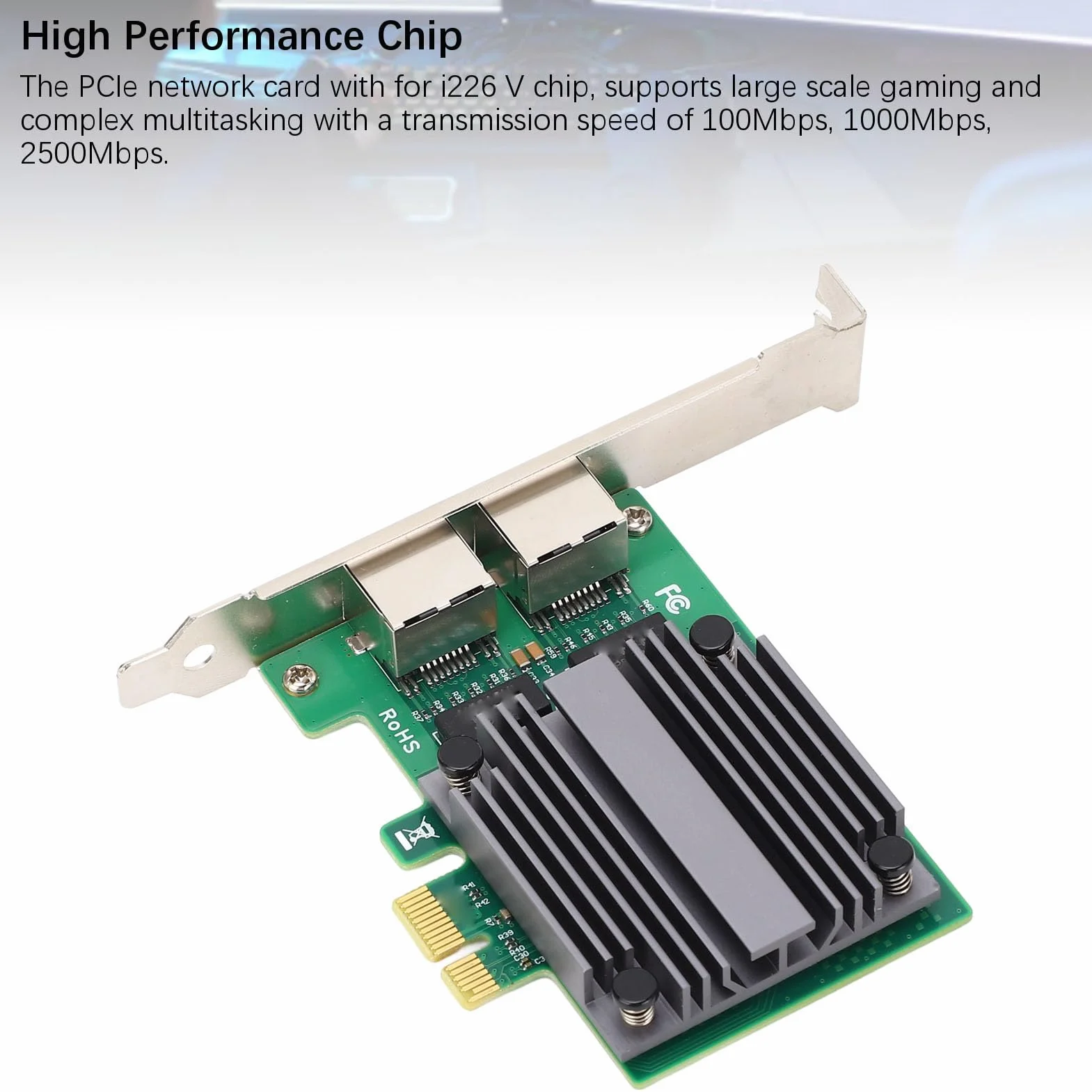 Karta Sieciowa PCIe 2,5G, Chipset I226 V, Obsługuje 1000Mbps dla Komputerów Stacjonarnych i Serwerów