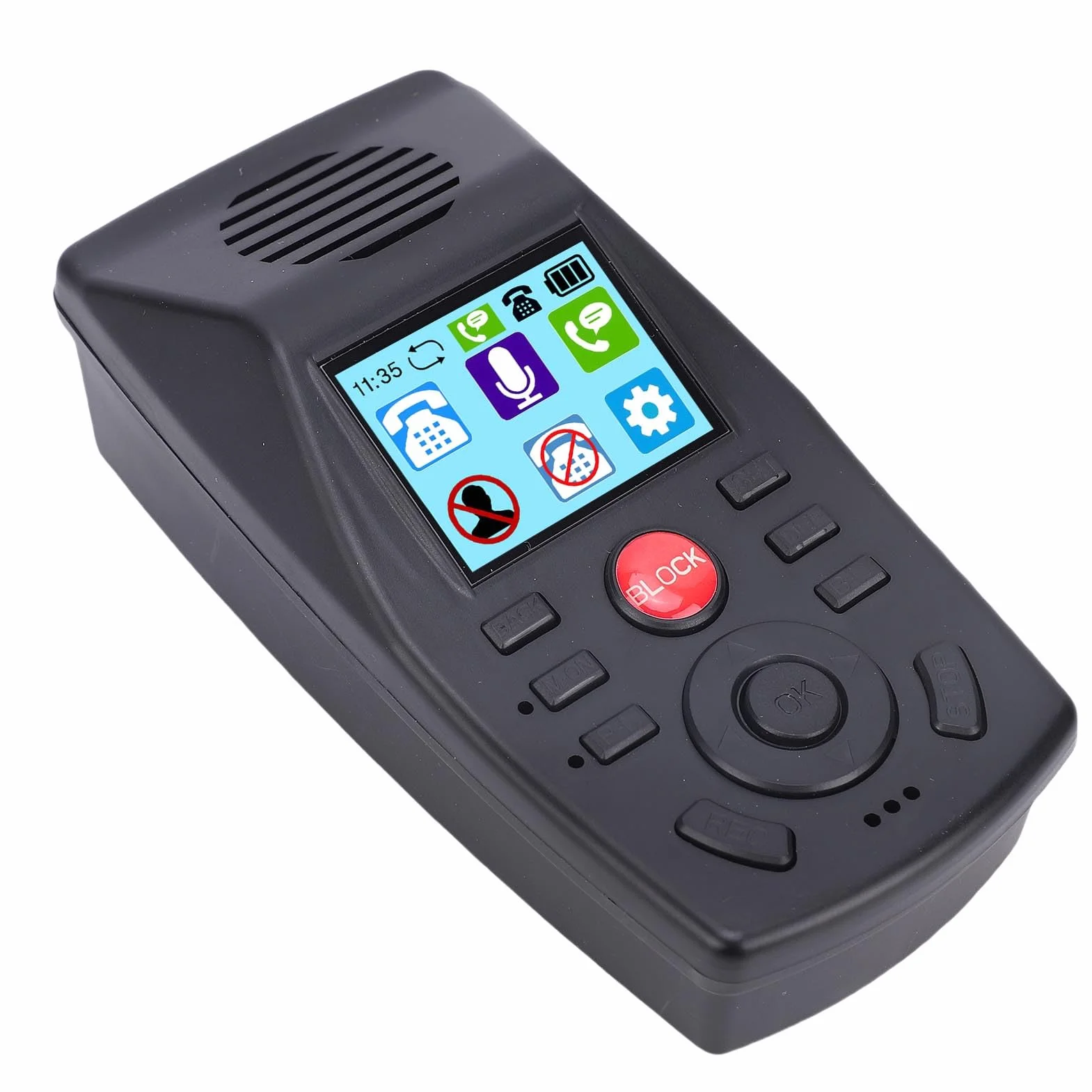 Yosoo Health Gear Blokada połączeń Stacjonarnych System Zarządzania Telefonem Analogowym ABS z Nagrywaniem Rozmów 1,44-calowy Wyświetlacz TFT 128 GB Obsługa Poczty Głosowej dla Seniorów Pracujących