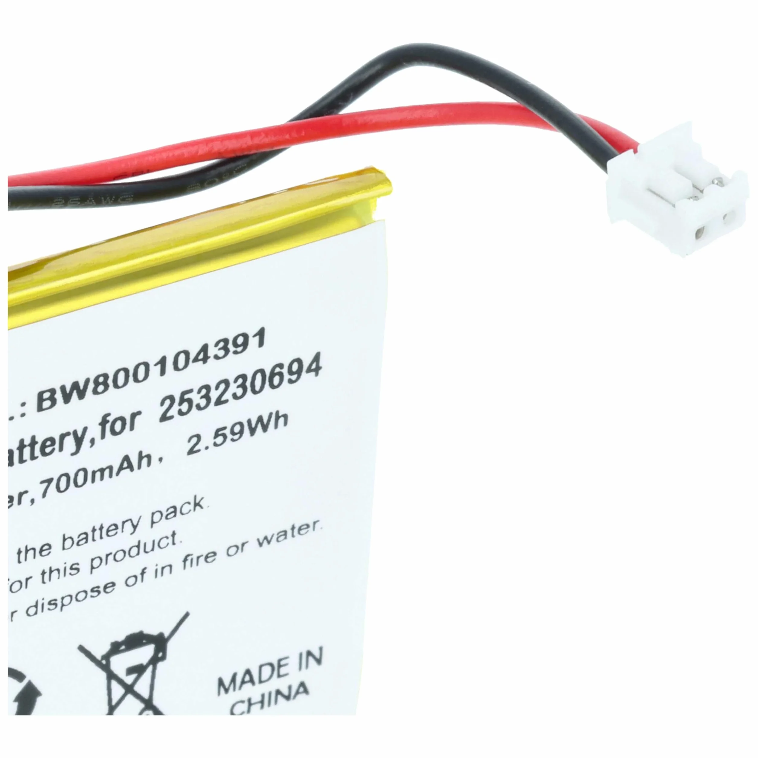 2 x zestaw baterii VHbw 700 mAh do bezprzewodowego telefonu stacjonarnego SAGEM 690, TELSTRA CTB104, THUB, zastępuje 253230694, CTB104, LP043048AH