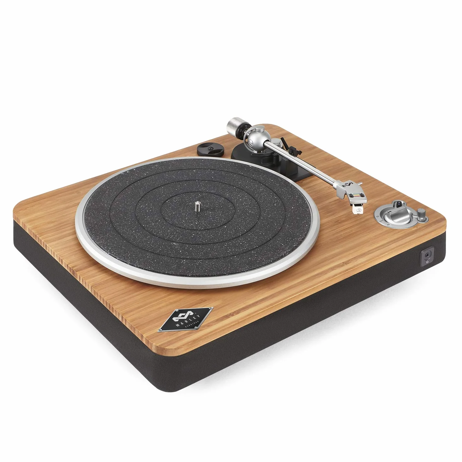 House of Marley Stir It Up Bezprzewodowy Gramofon Bluetooth, Zrównoważony Gramofon Bambusowy, Bambus, Czarny