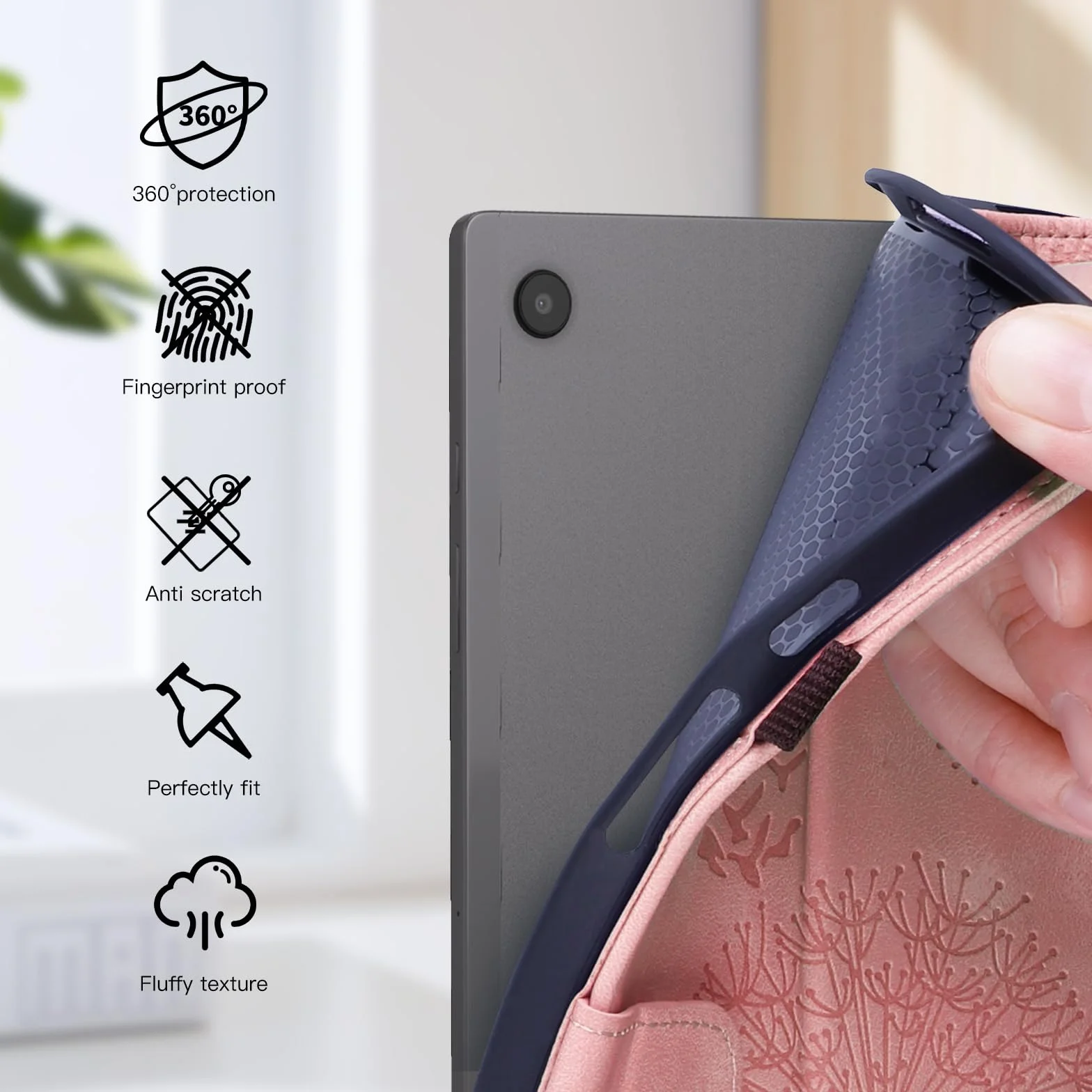 Etui Xiaomi Mi Pad 7 Mniszek lekarski Pokrowiec na tablet Skóra TPU Pokrowiec ochronny do Xiaomi Pad 7/7 Pro 11,2 cala (2024/2025) różowe złoto