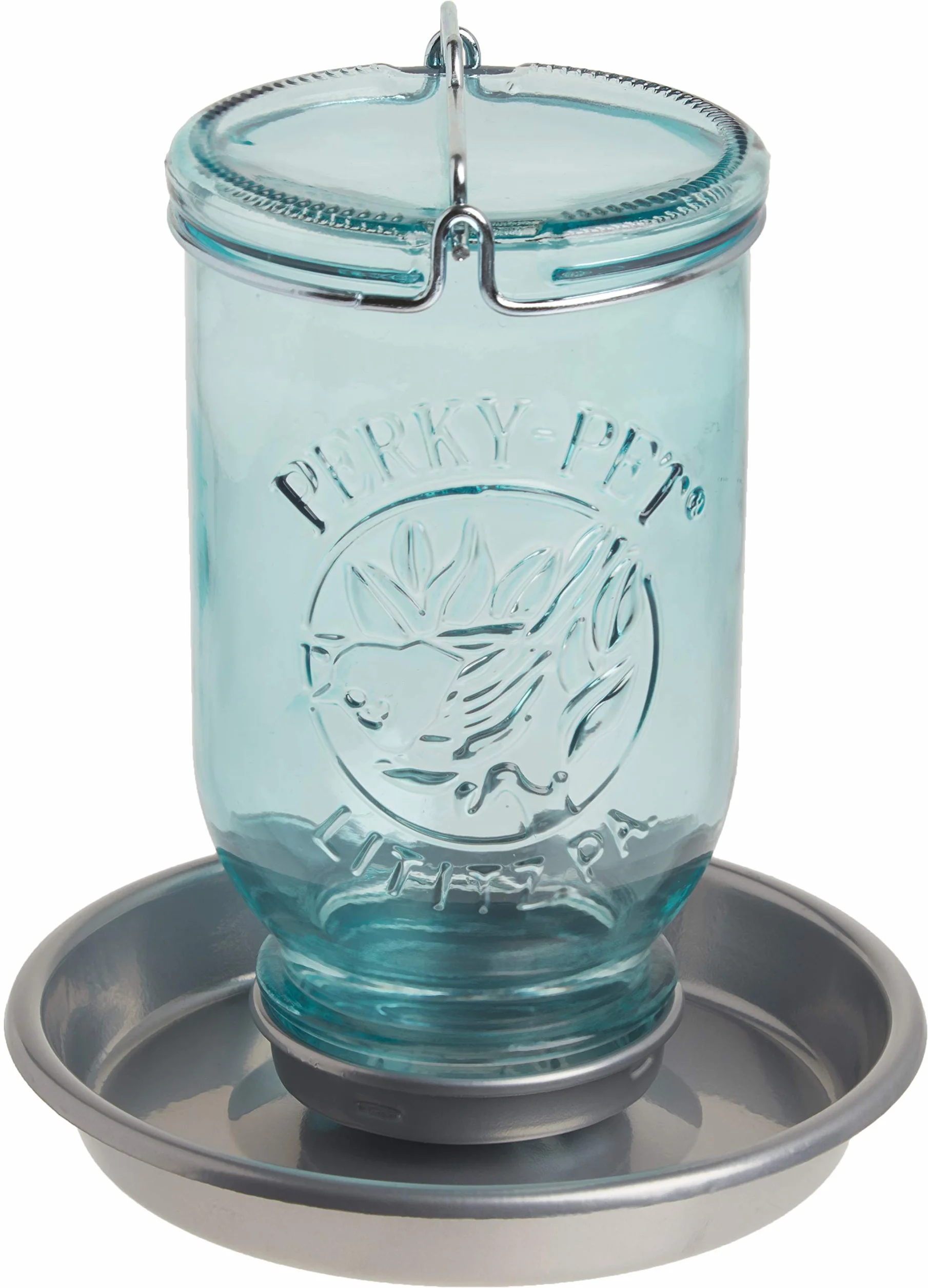 Perky-Pet Mason Jar poidło dla dzikich ptaków, dodatek do każdego karmnika dla ptaków w ogrodzie, mieści 1 l wody #783