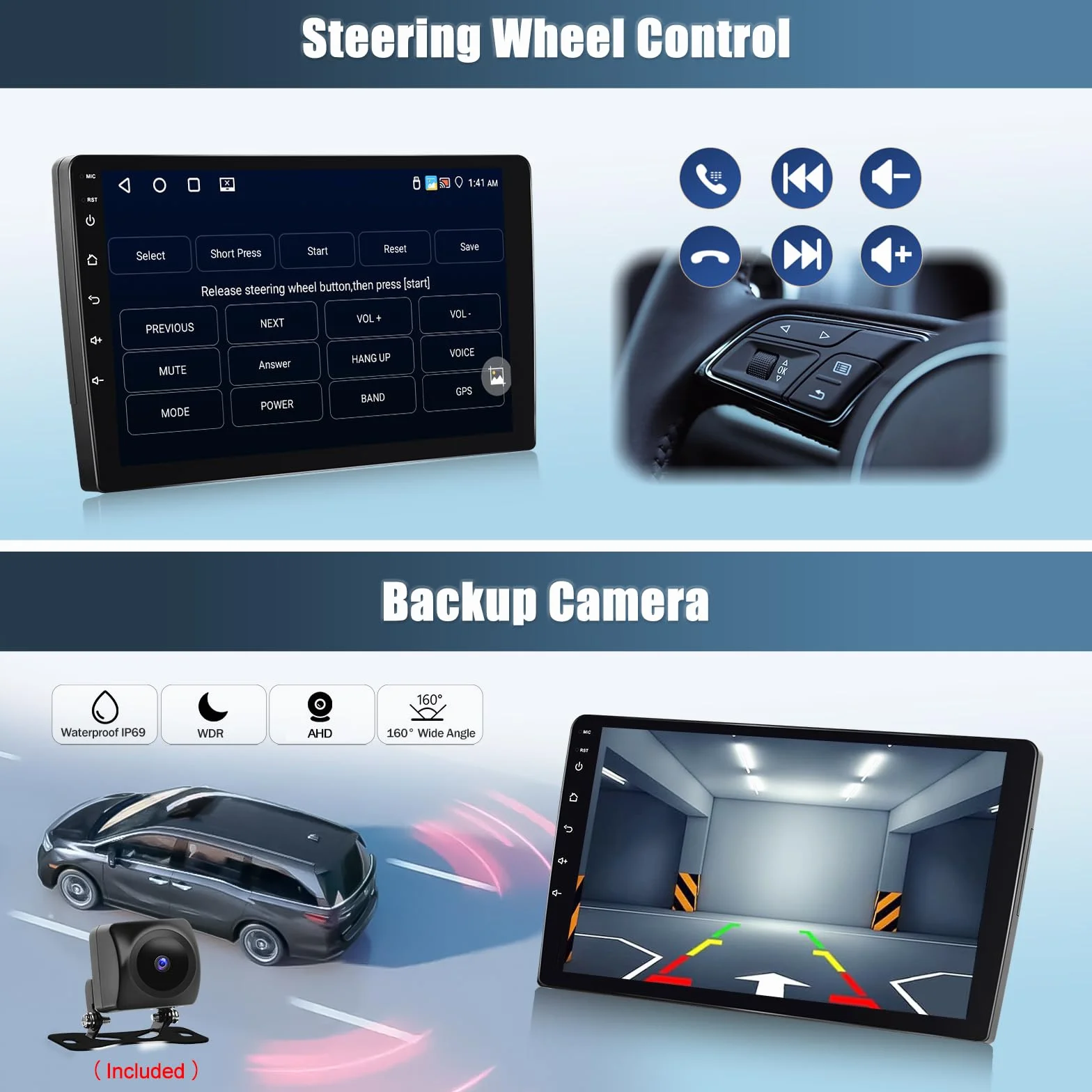 CAMECHO 4+64G 9 cali Android 15 radio samochodowe