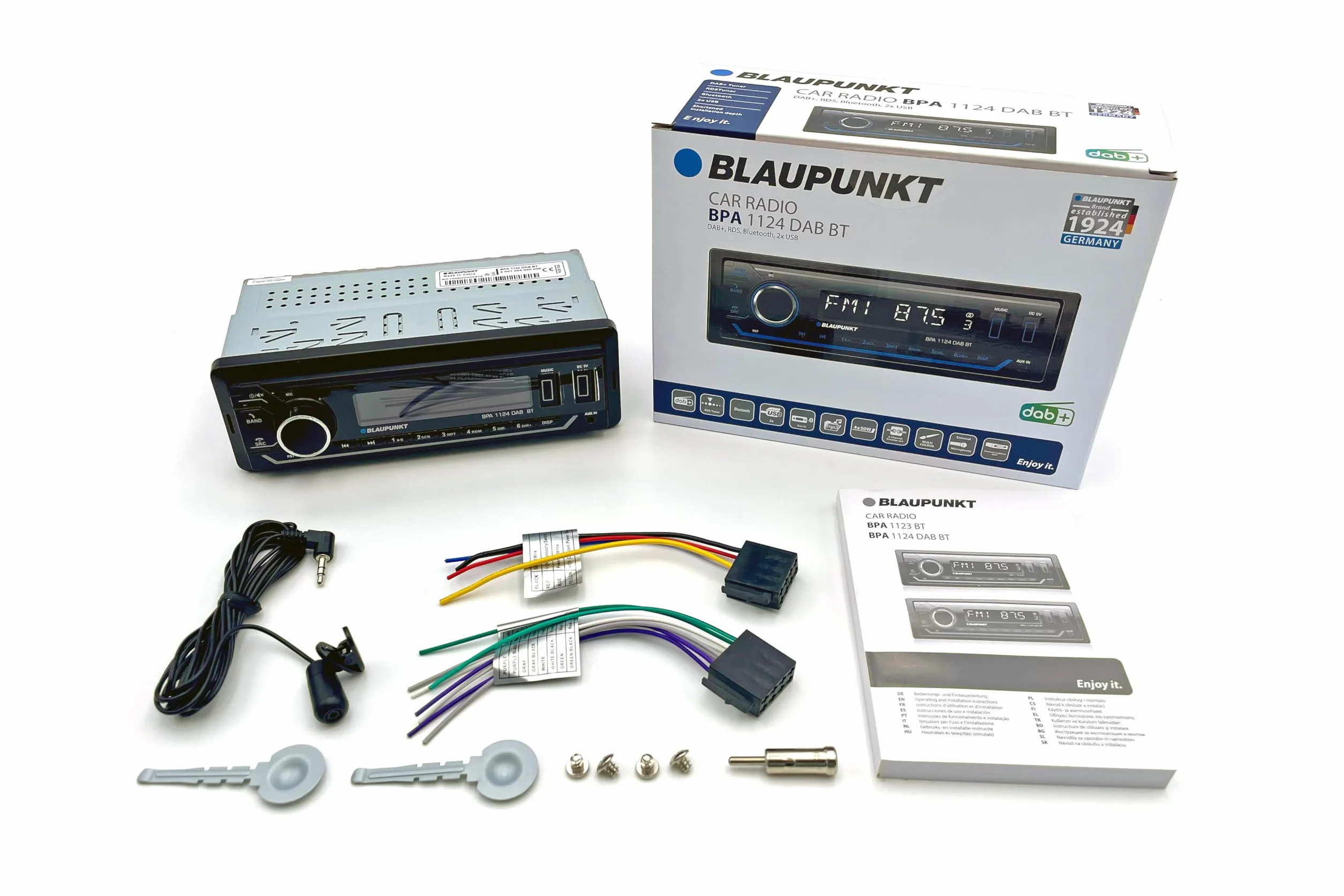 Blaupunkt BPA1124BT Wielokolorowe radio samochodowe z Dab+, RDS, Bluetooth, 2 x USB