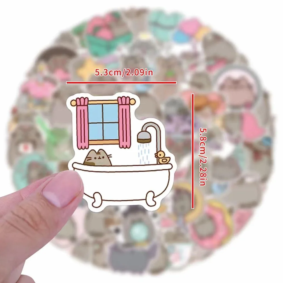 Fat Kitten naklejki winylowe wodoodporne 100 sztuk motyw kota na laptopa scrapbooking