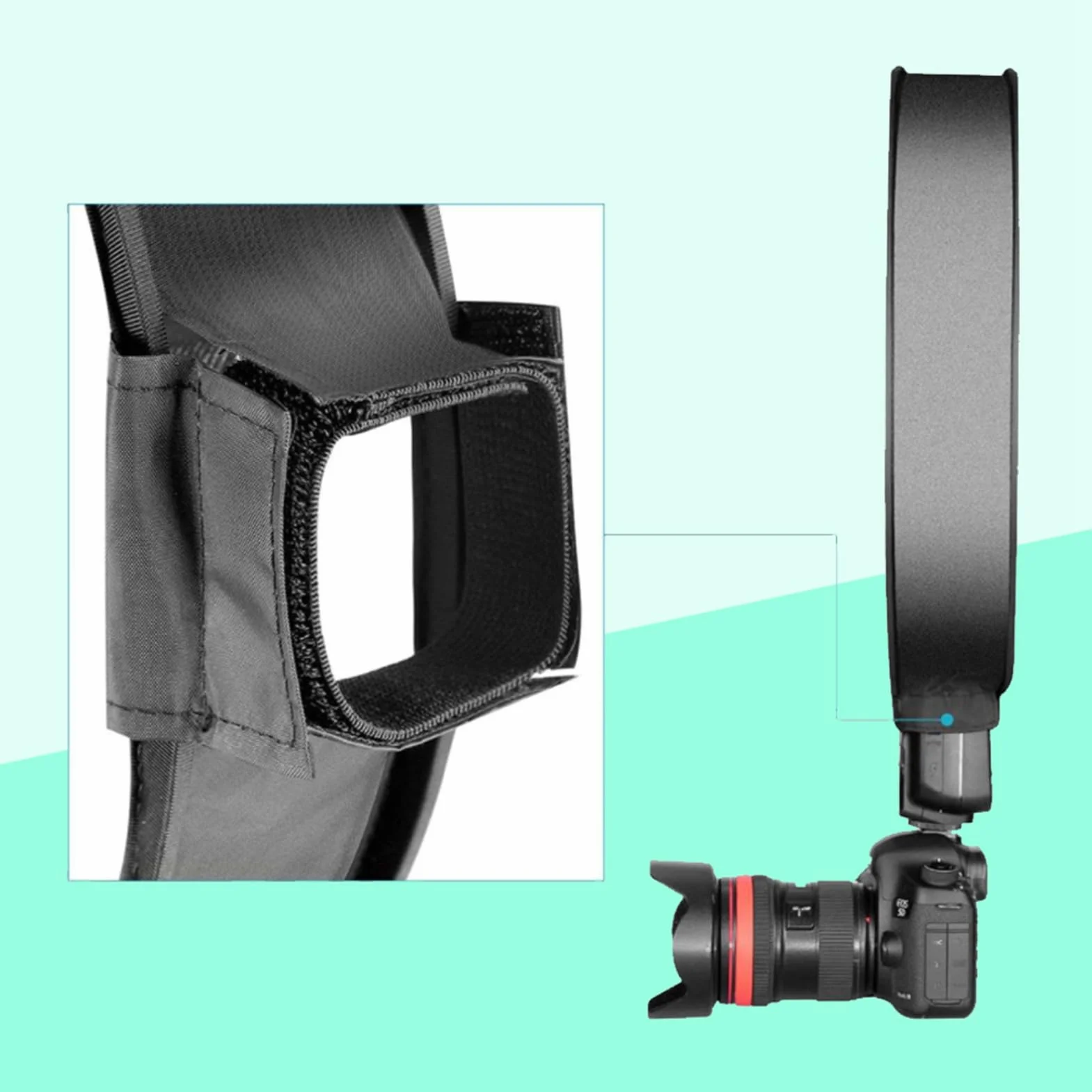 Przenośny okrągły dyfuzor, składany dyfuzor softbox 40 cm, dyfuzor softbox do lampy błyskowej aparatu Wyeliminuj silne światło