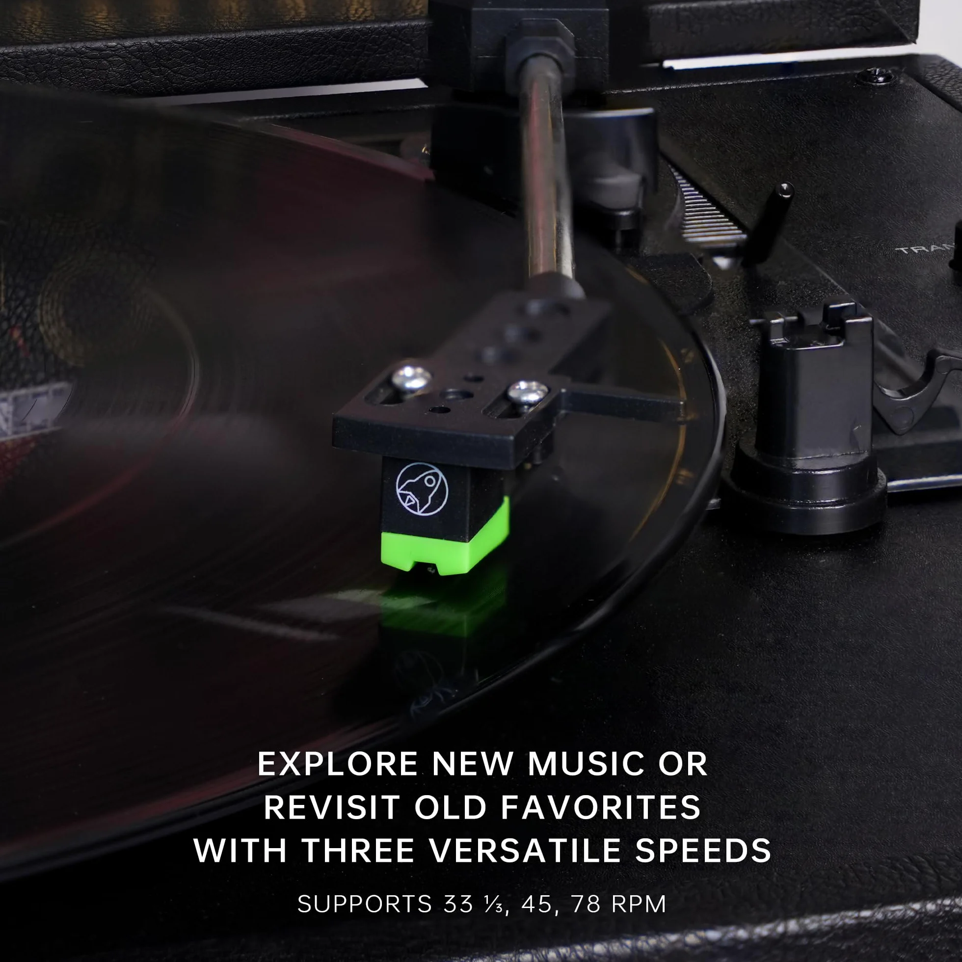 Arkrocket x Elvis Bluetooth Protable gramofon 3-biegowy Bluetooth wejście i wyjście gramofon wbudowane głośniki z wkładem magnetycznym automatyczne wyłączanie - Elvis Presley '68