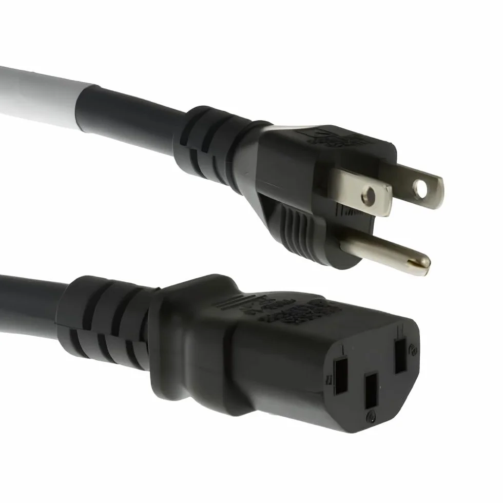 CablesAndKits - Wytrzymały przewód zasilający AC 1,8 m – 3-pinowy zapasowy przewód zasilający 15 A/125 V, 14 AWG, NEMA 5-15P do IEC-60320-C13-3 AC przewód zasilający do komputera, monitora