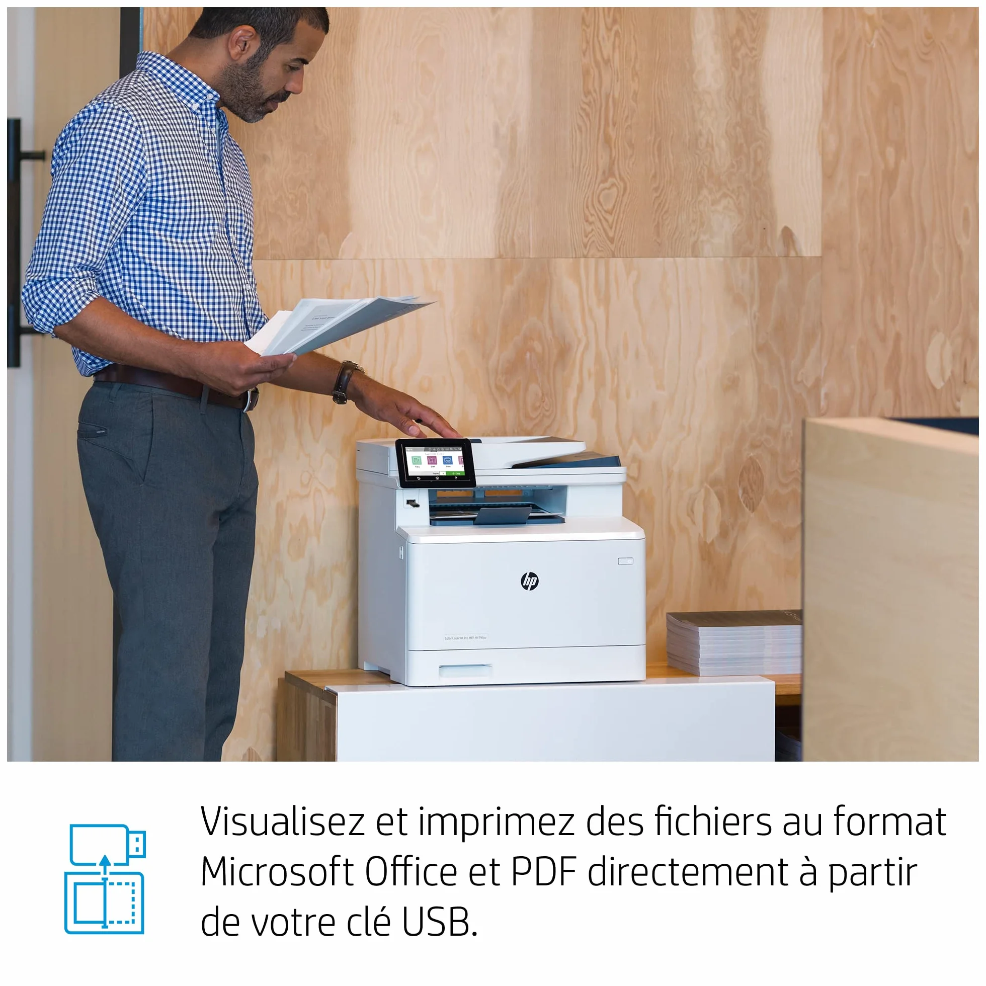 HP M479fdw Colour LaserJet Pro Drukarka Wielofunkcyjna, 39.88 x 47.24 x 41.66 cm, Biały