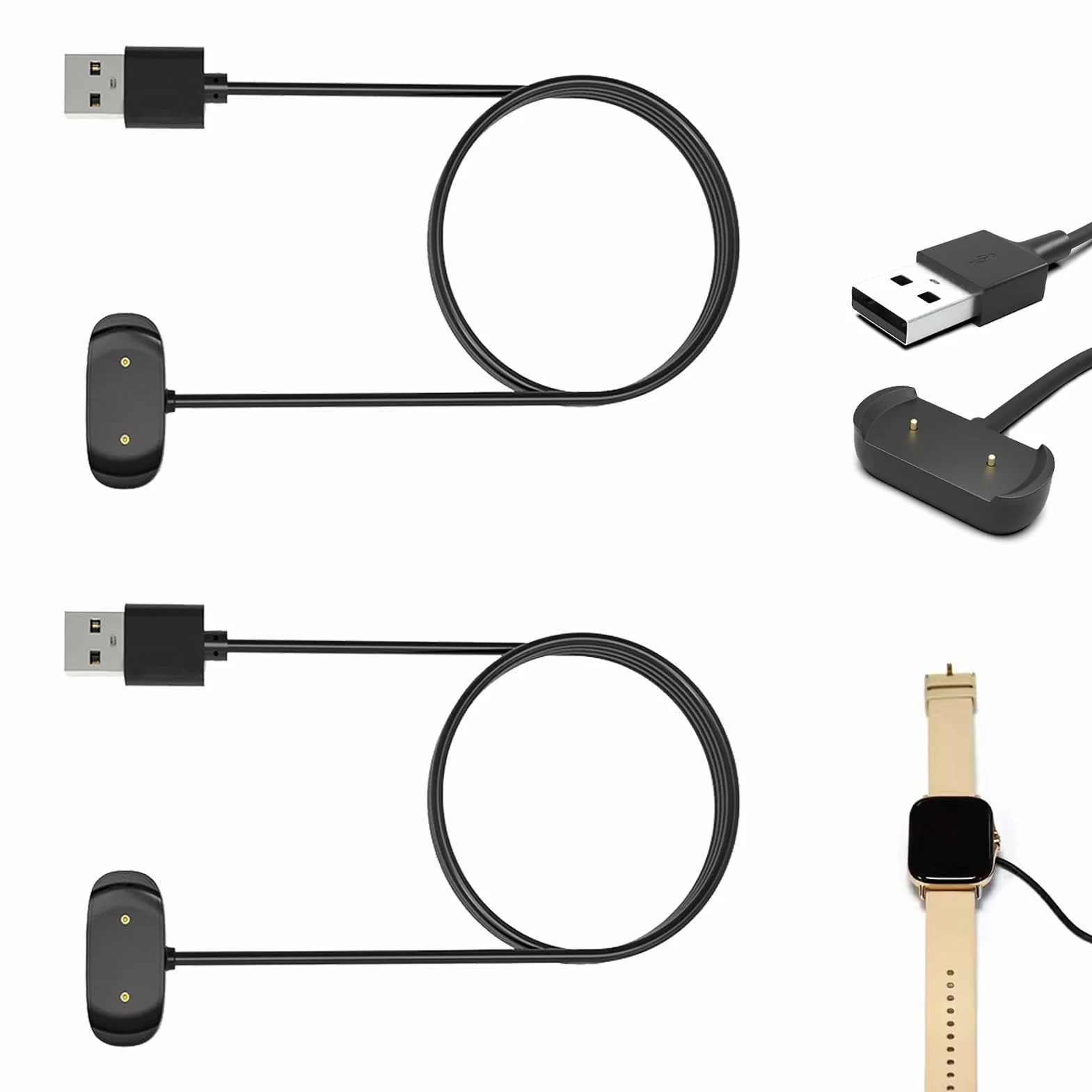 Magnetyczne kable ładujące do Amazfit GTS 4 Mini GTR 2 GTS 2 Mini Bip 3 Pro Bip U, ładowarka USB 1M