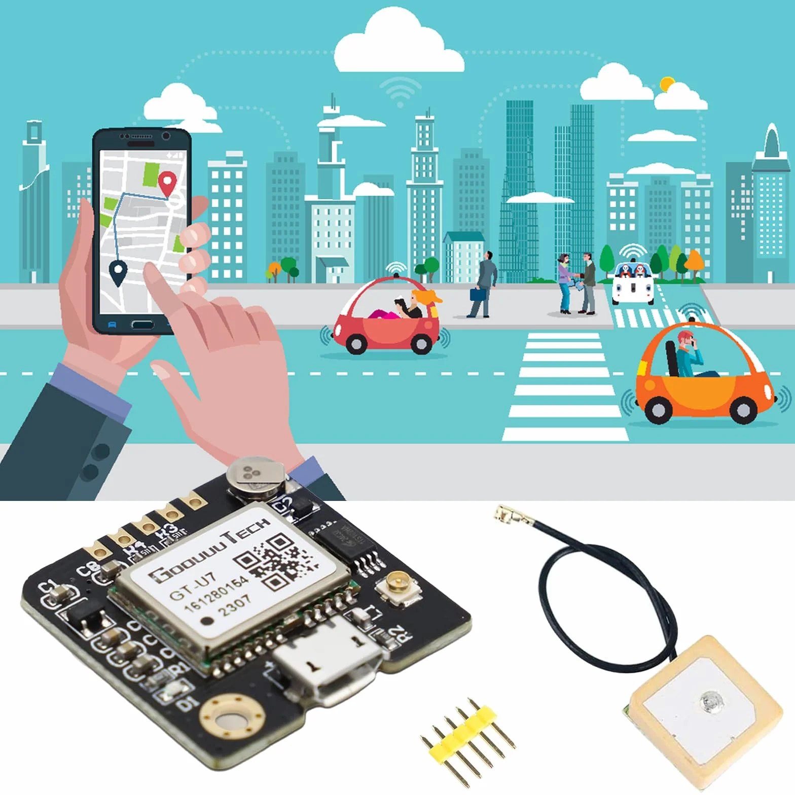 GT-U7 moduł GPS, 3,6 V-5 V, mały odbiornik, niskie zużycie prądu, wysoka czułość, z mikrokontrolerem Satellite NEO-6M do Arduino EEPROM