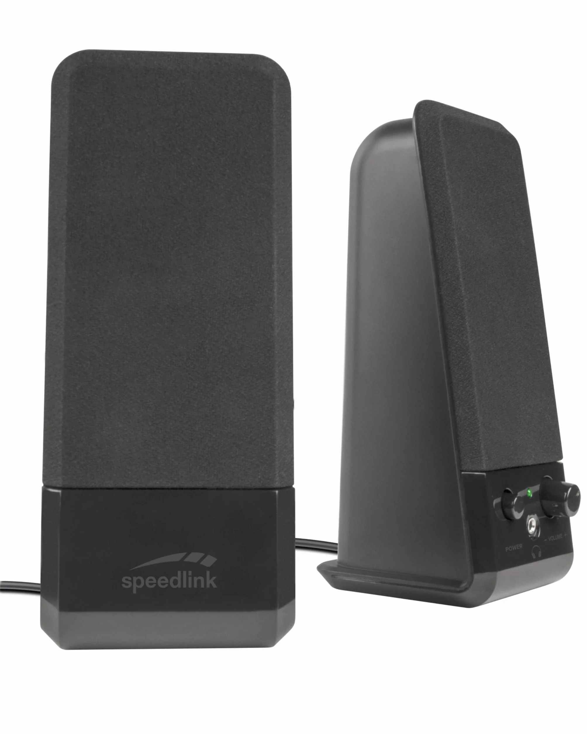 Speedlink Event Stereo Speakers SL-8004-BK, 2-Piece Desktop Set, USB Powered, Slimline Design, 3.5 Millilitre Jack Plug, 5W RMS Output Power, Black