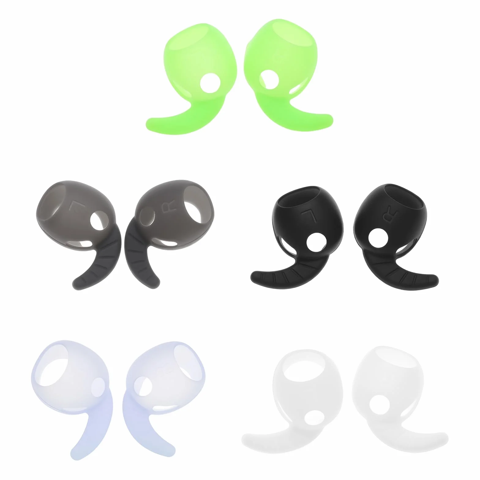 ECSiNG 5 par bezprzewodowych słuchawek silikonowych wiszące haczyki na uszy wiele kolorów kompatybilne z Samsung Galaxy Buds 3 Pro