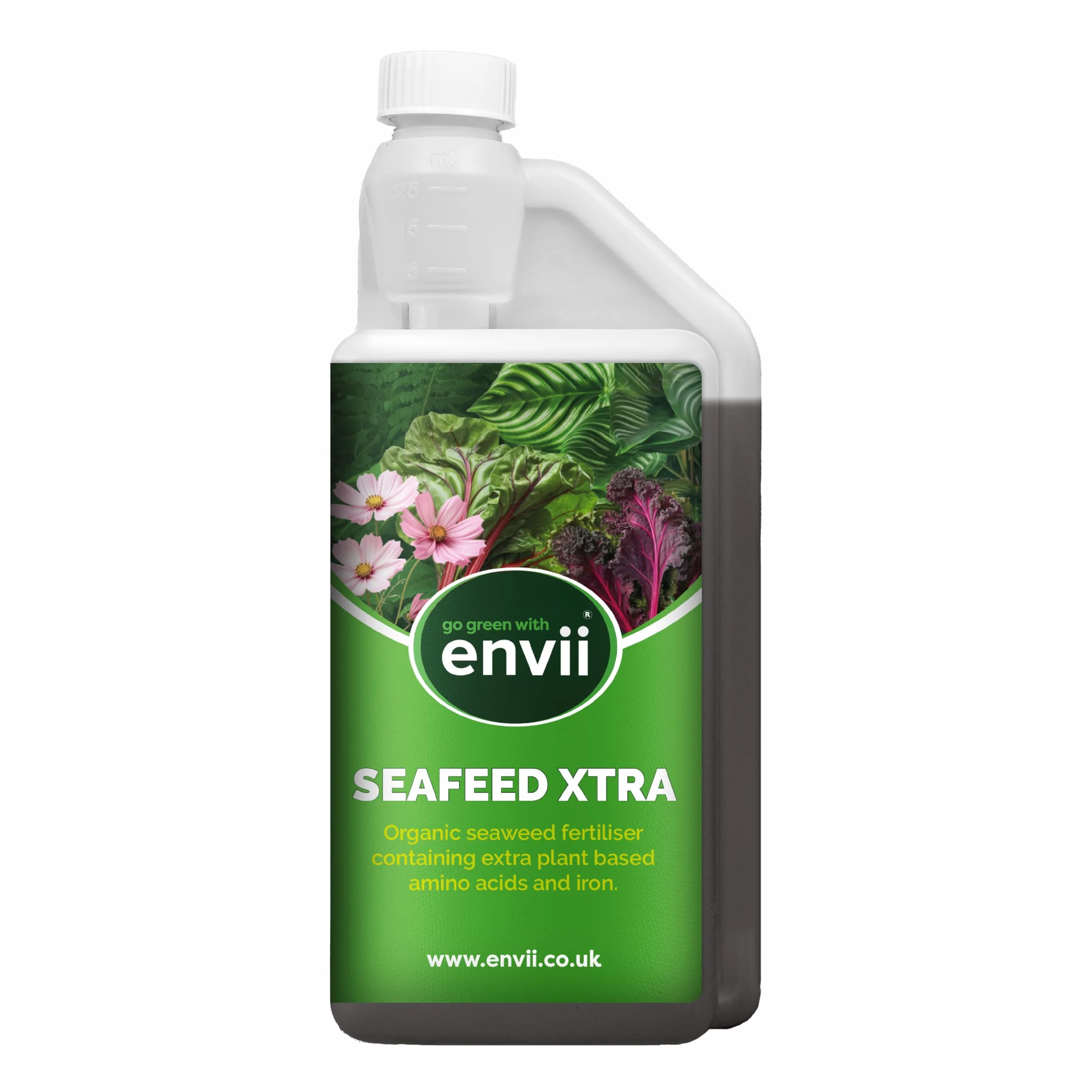 envii SeaFeed Xtra - organiczny płynny nawóz z wodorostów uniwersalny pokarm dla roślin - 1 litr po rozcieńczeniu daje 500 l
