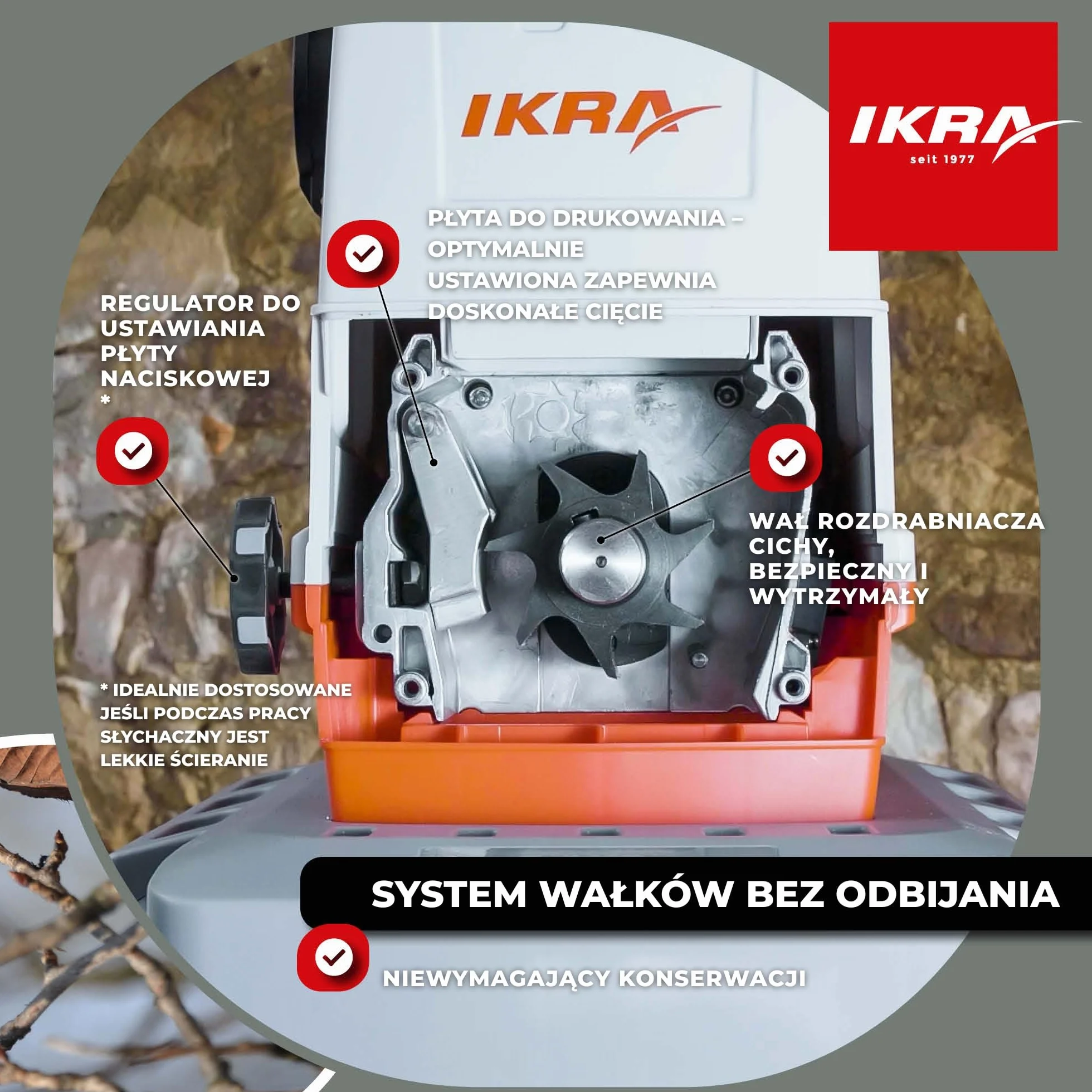 IKRA rozdrabniacz ogrodowy elektryczny ILH 3000 A 3000W 44mm