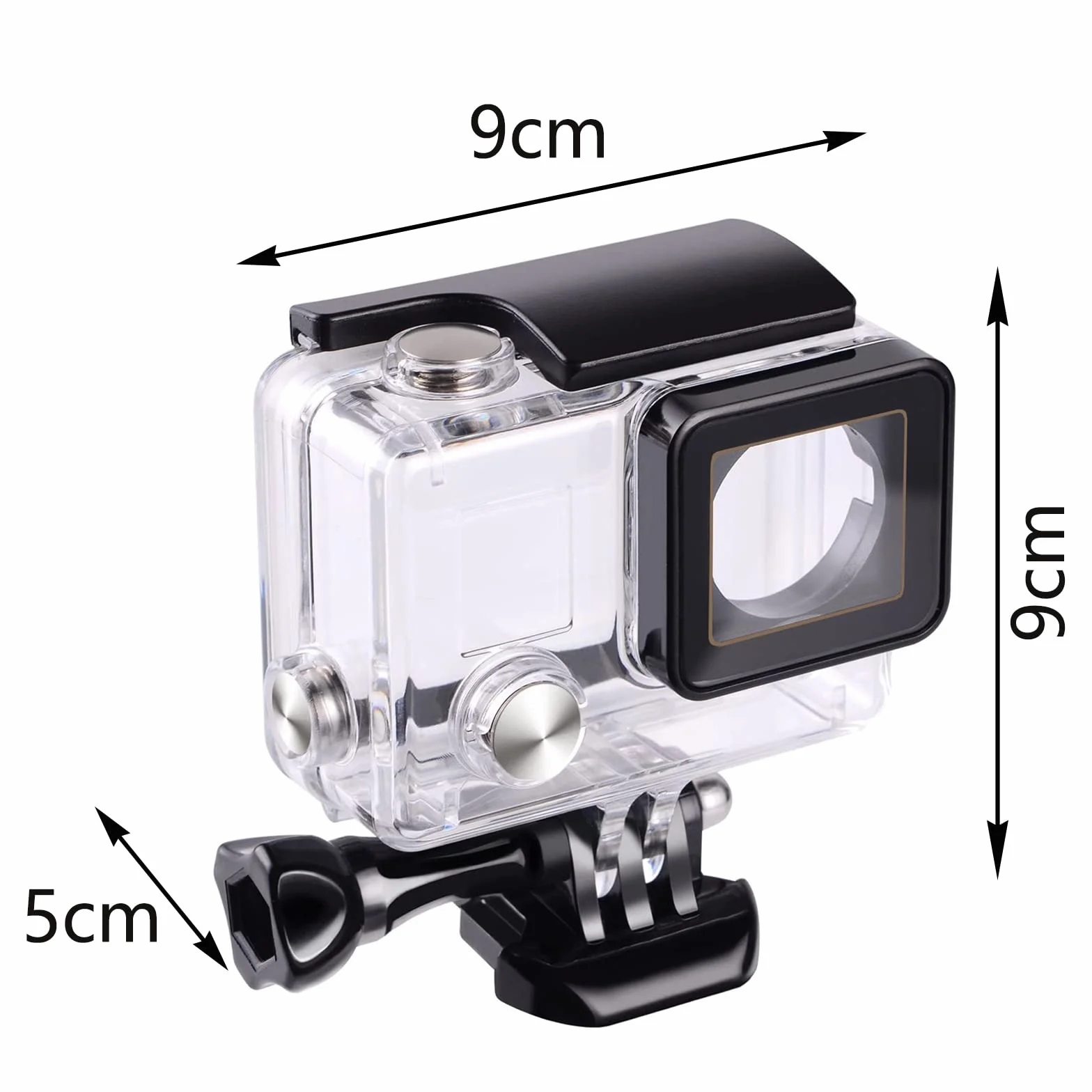 Etui ochronne, wodoszczelna obudowa z obiektywem do kamery GoPro Hero 3 + Hero 4 Action ze śrubami mocującymi i podstawą, ochrona pod wodą, 45 m etui ochronne