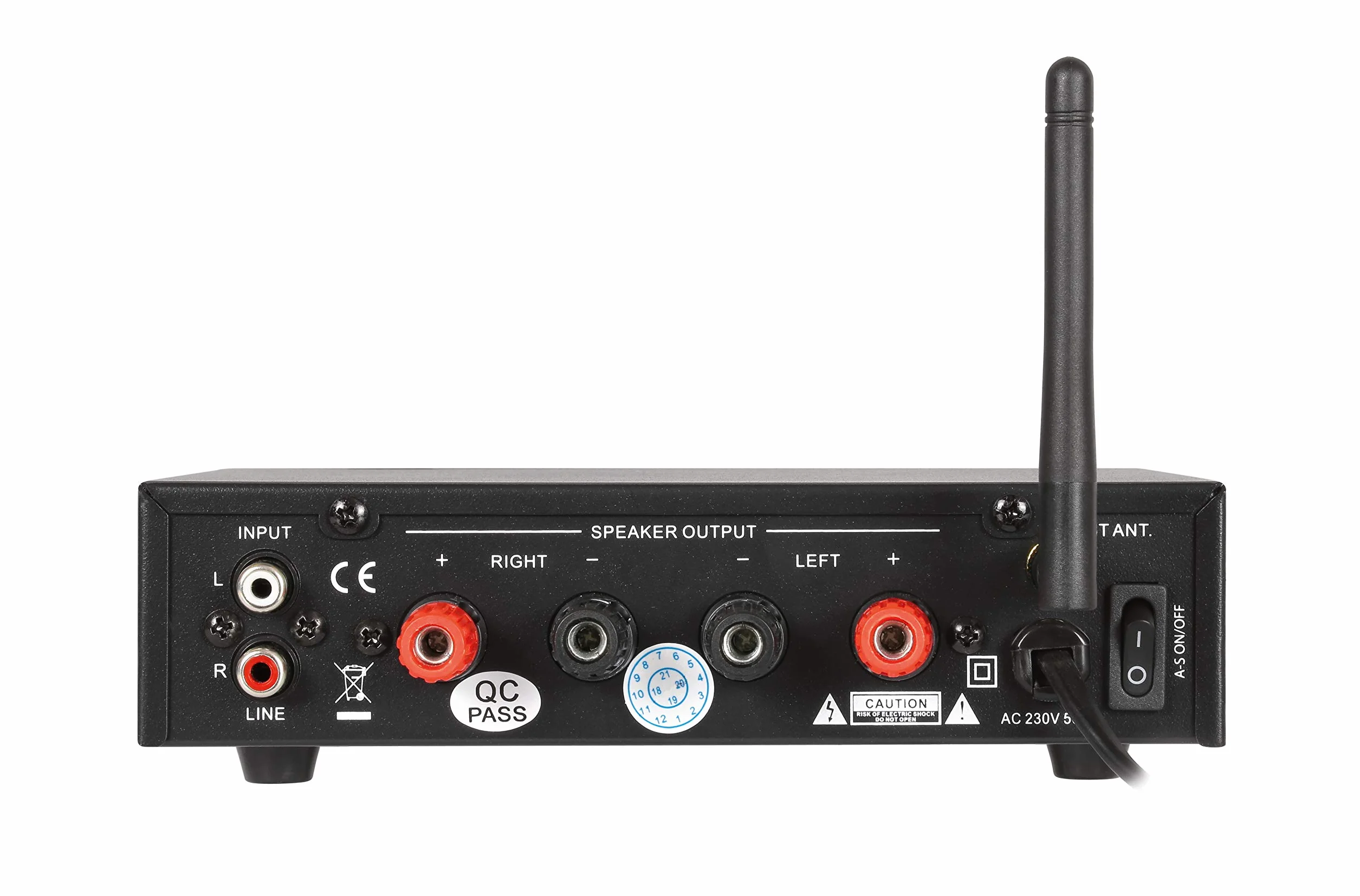 Dynavox Mini wzmacniacz CS-PA8, wzmacniacz cyfrowy stereo, zaciski przyłączeniowe, zintegrowana antena BT i złącze słuchawkowe, czarny