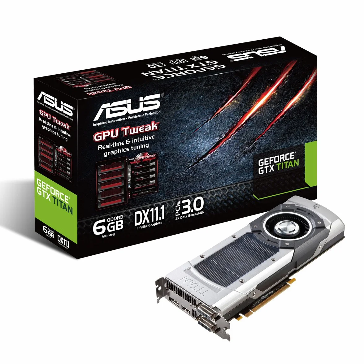 Asus Karta graficzna Nvidia GeForce GTX Titan 6 GB GDDR5 (PCI Express 3.0, HDMI, DVI-I, DVI-D, Display Port, 384-bitowy)