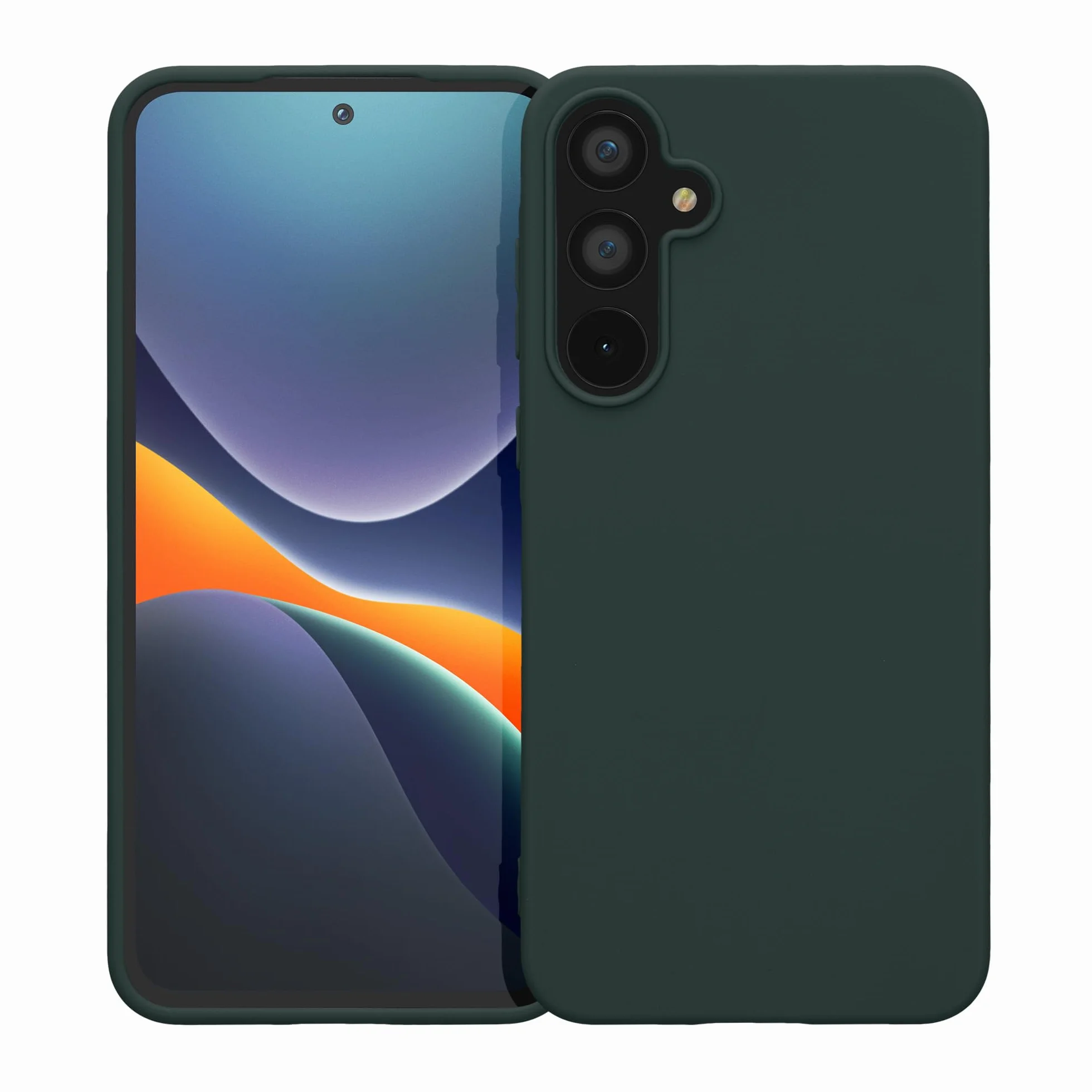 kwmobile Etui do Samsung Galaxy A55 5G Etui - Ultra cienki TPU i silikon z podniesionymi krawędziami zapobiegającymi upadkowi - Zielony mech