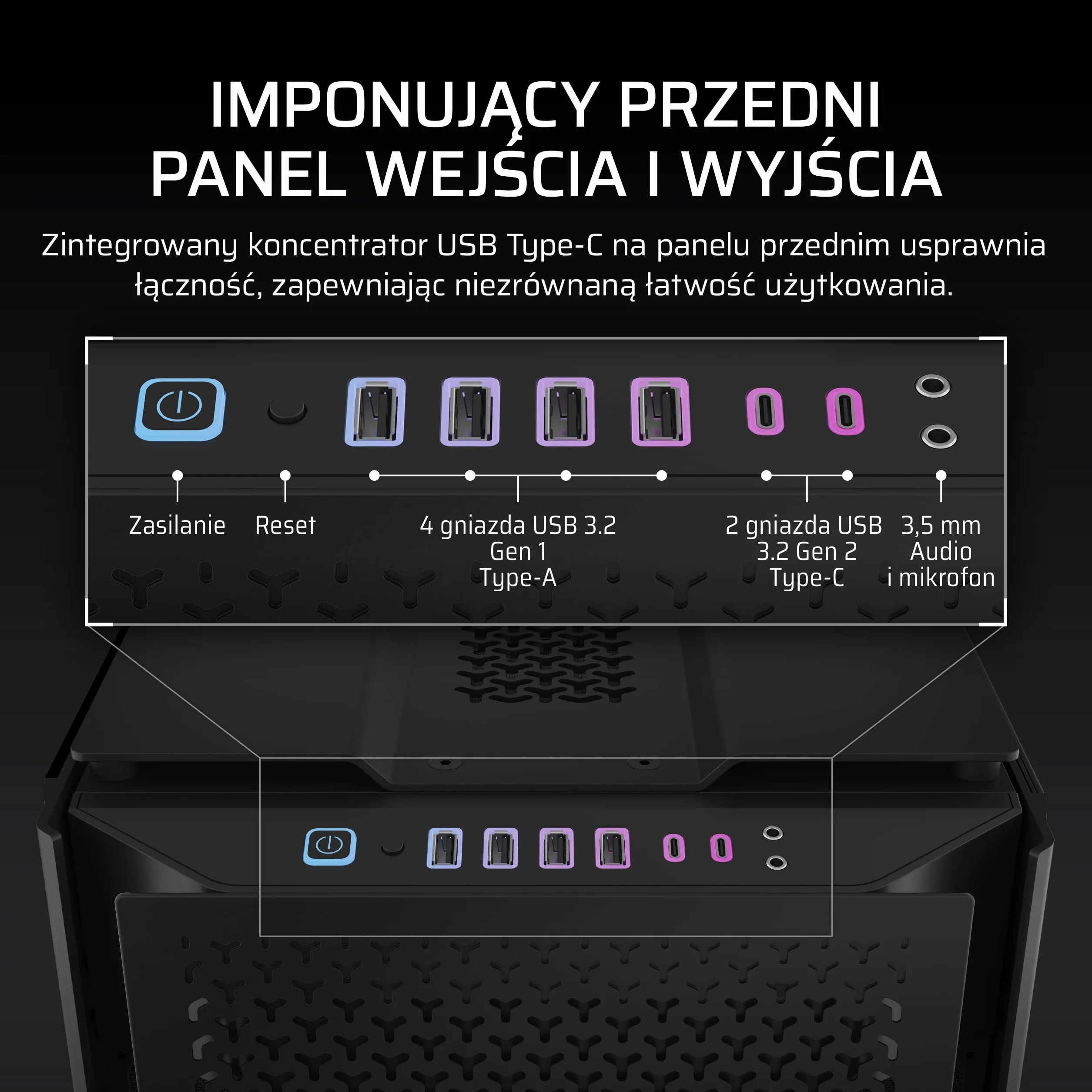CORSAIR 9000D RGB AIRFLOW Super Full-Tower Obudowa Komputera – Przestronne Wnętrze – Mocowanie Wentylatorów InfiniRail™ – W Zestawie Koncentrator Systemowy iCUE LINK – Bez Wentylatorów – Czarny