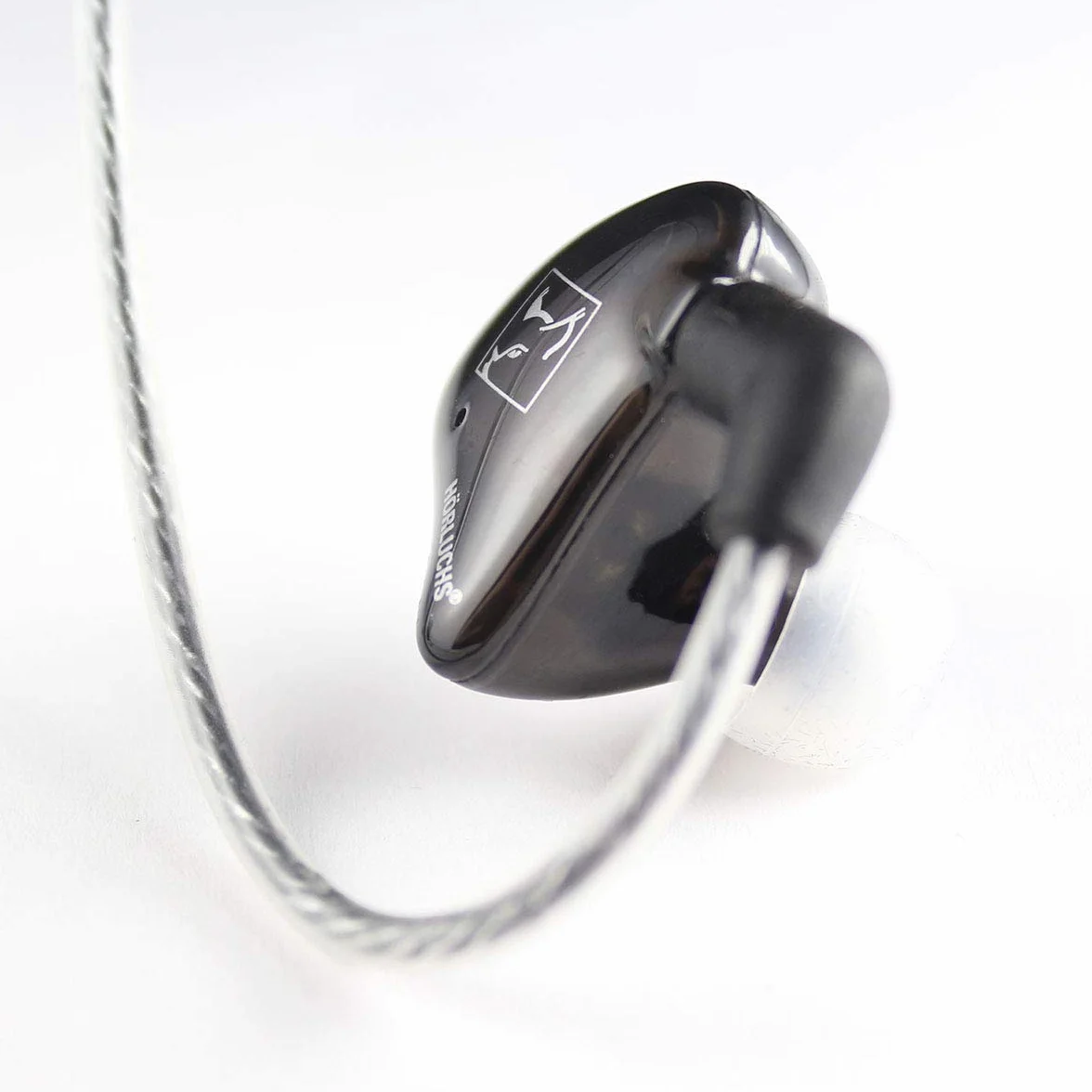 EasyUp słuchawki douszne do monitoringu dla muzyków i graczy, bass betont, kabel wymienny, wtyczka jack 3,5 mm, zatyczki do uszu i torba, czarne