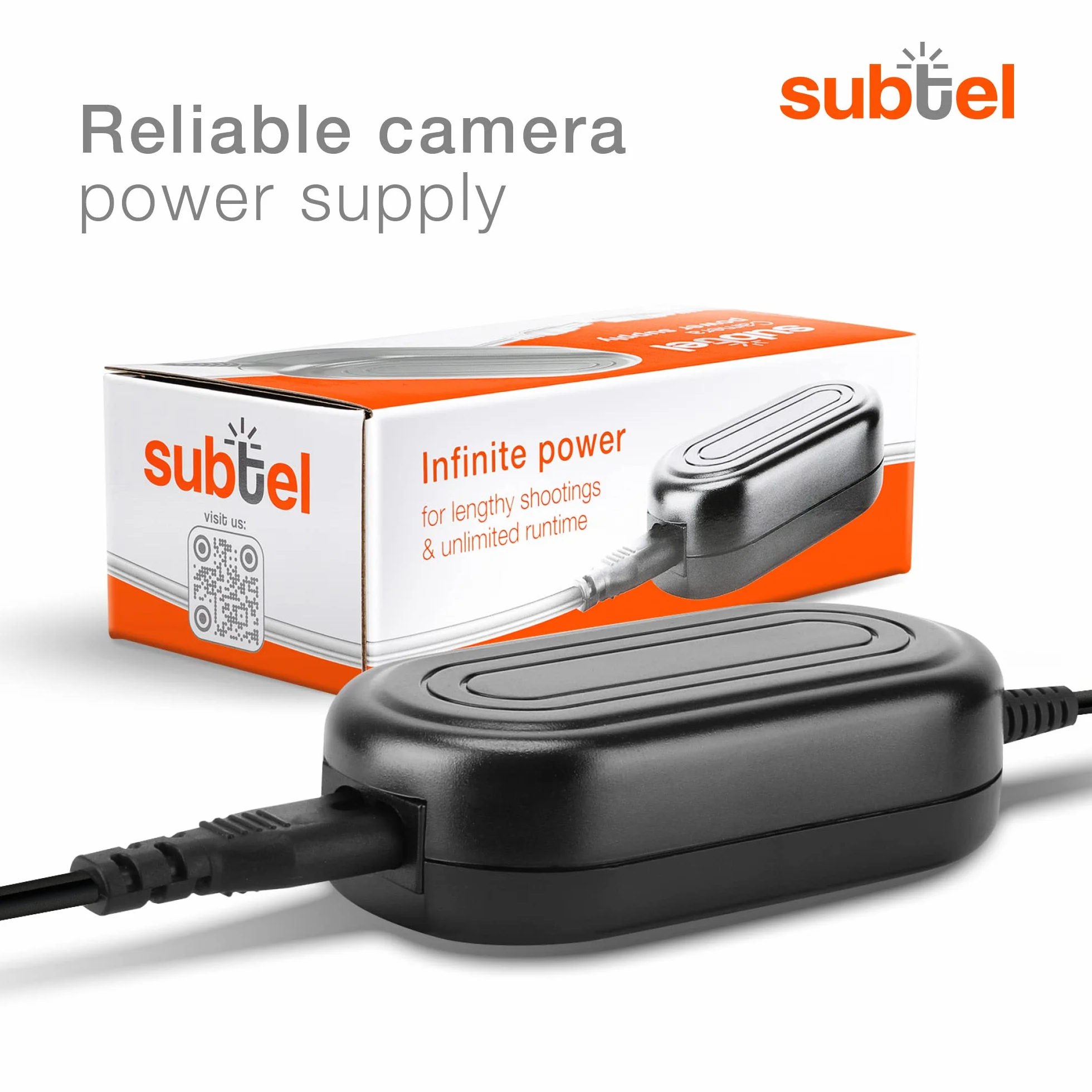 subtel® Zasilacz AC-PW10AM do Sony A58 SLT-A58 A57 A65 Alpha A77 II A99 II A100 A200 A230 A290 A300 A330 A350 A350 kamera, kamera ok. 3 m adapter sieciowy kabel zasilający ładowarka