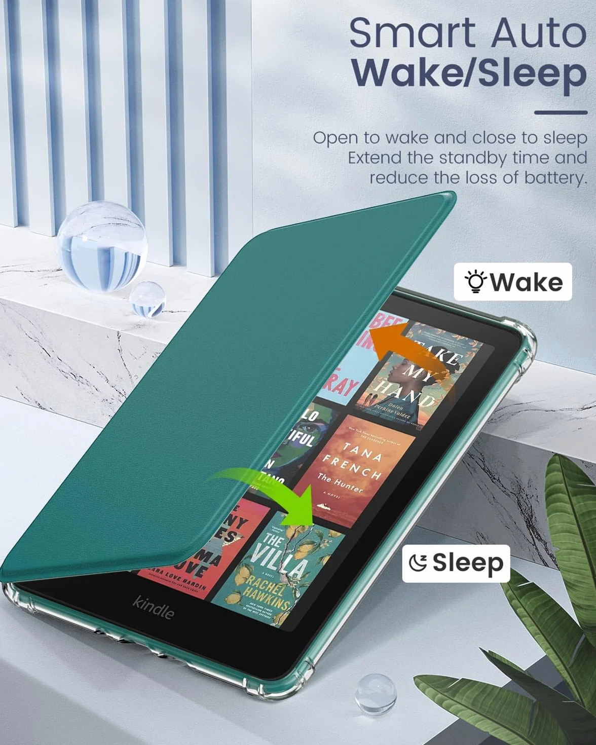 MoKo Case for All-new 7" Kindle Paperwhite 12th Gen 2024& Colorsoft 2024/2025, Ultra Clear Soft Flexible Transparent TPU Back Cover Light Shell with Auto Wake/Sleep, Not fit Kob & BOOX, Jade Green