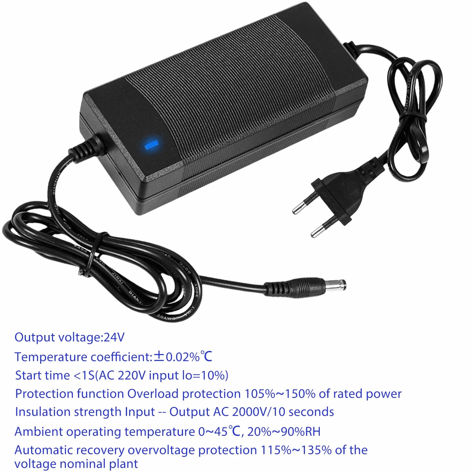 Adapter zasilający 24 V 10 A 240 W 100-240 V AC na DC 24 V 5,5 mm x 2,5/2,1 mm