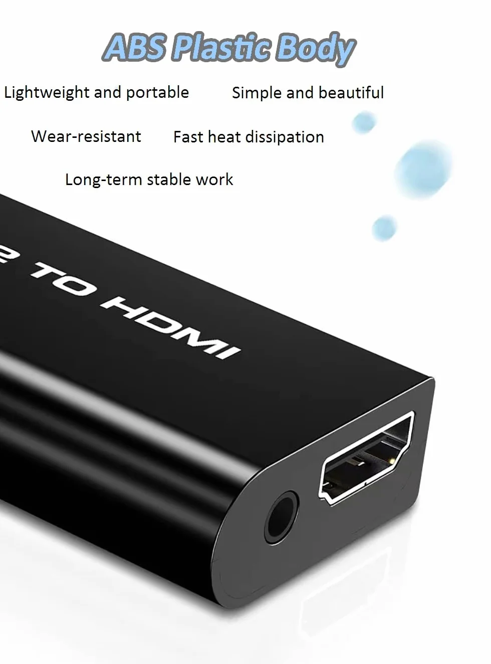 Adapter RCA na HDMI, konwerter wideo RCA na HDMI, Mini RCA Composite AV CVBS 3RCA na HDMI konwerter wideo adapter obsługuje PAL NTSC do PC Laptop VCR Xbox PS4 PS3 TV STB VHS kamera