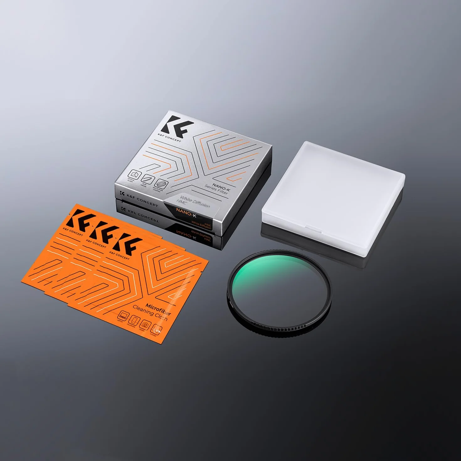 K&F CONCEPT 72 mm biała mgiełka filtr 1/4, 18 wielowarstwowych powłok marzycielski miękki biały filtr dyfuzyjny ze ściereczką do czyszczenia do fotografii portretowej/wideo/vlogów