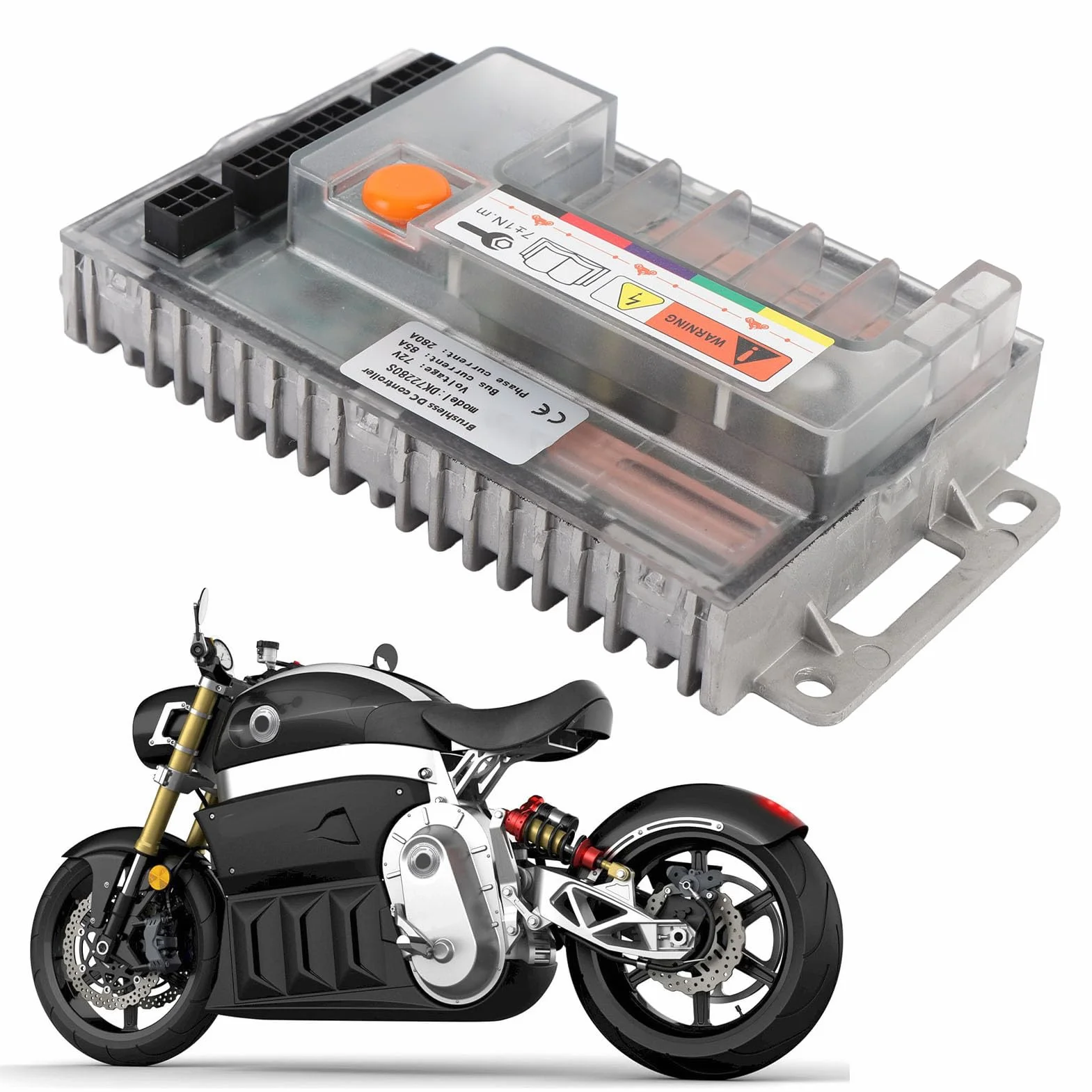 Cryfokt Sterownik Silnika Elektrycznego Motocykla, Bezszczotkowy Regulator Prędkości Silnika Elektrycznego Prądu Stałego DK72280S dla QS ≤3000W