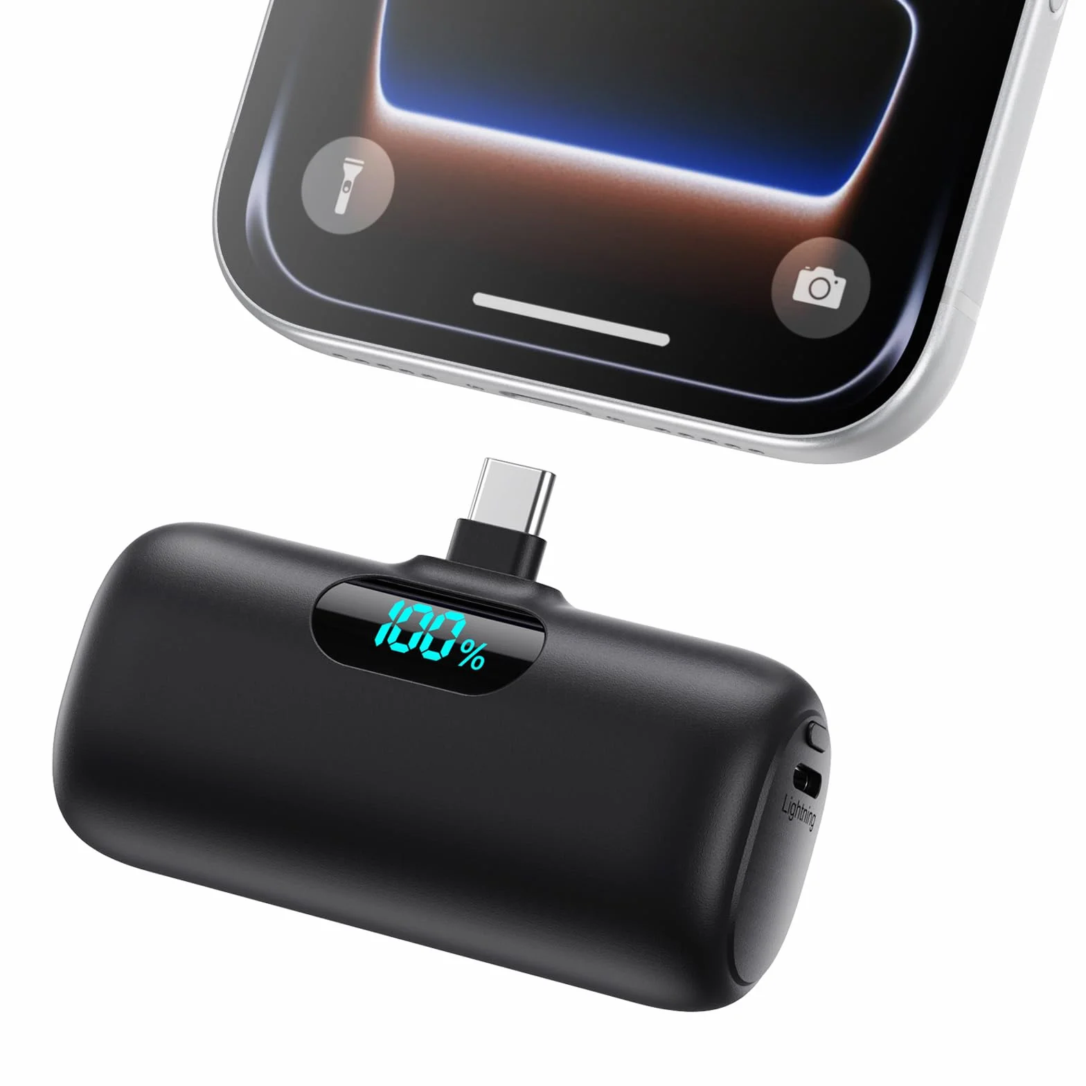 Mini Power Bank USB C 5000 mAh, powerbank, mały, ale mocny, 20 W, PD 3.0, szybkie ładowanie, przenośny, zewnętrzny akumulator z wyświetlaczem LED, kompatybilny z iPhone 17/16/15, Samsung S25/24 itp