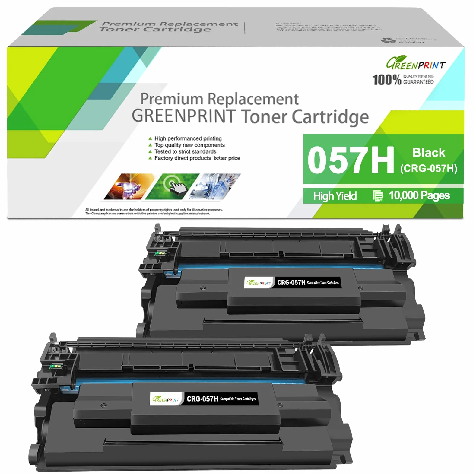 057H (057) Kompatybilne kasety z tonerem 2 czarne o dużej pojemności 10000 stron do drukarki Canon MF449dw MF448dw MF445dw MF443dw LBP228dw LBP227dw LBP226dw LBP223dw MF451dw MF451dw MF455 2dw MF4