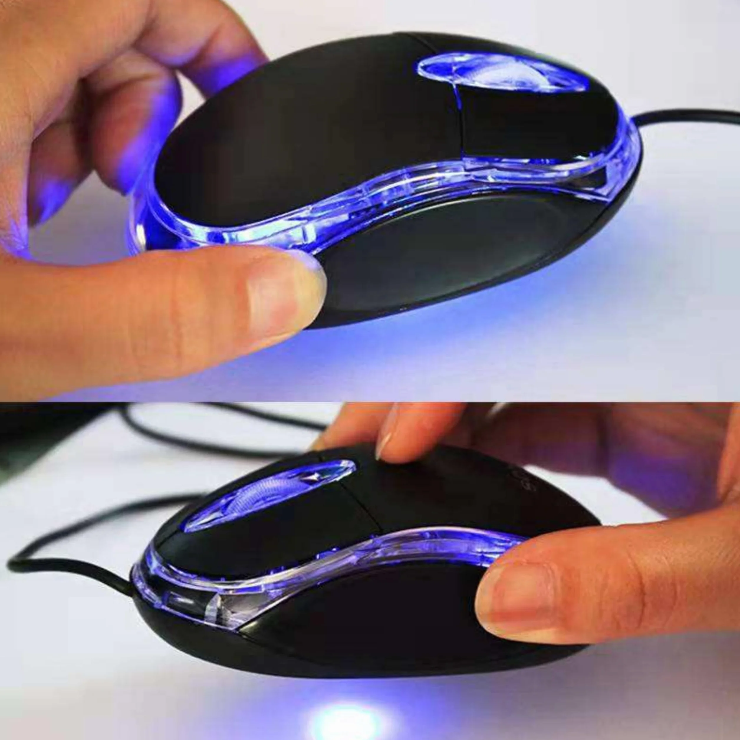 ANRANK UM2030AK czarna optyczna USB 3-przyciskowa mysz 3D kółko przewijane światło LED mysz myszy do komputera laptopa komputera