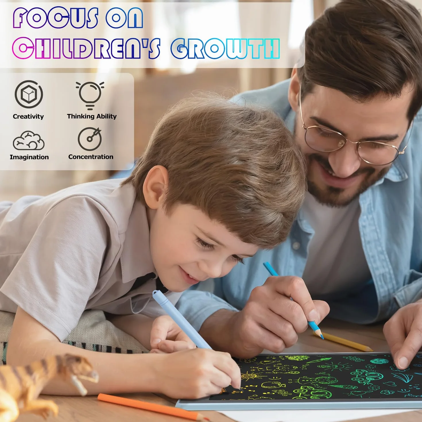 2 szt. Kolorowa, wymazywalna i wielokrotnego użytku tablet LCD do pisania dla dziewczynek w wieku 2–7 lat, tablet, rysunek dla dzieci, zabawka edukacyjna, dla dziewcząt i chłopców, prezent urodzinowy