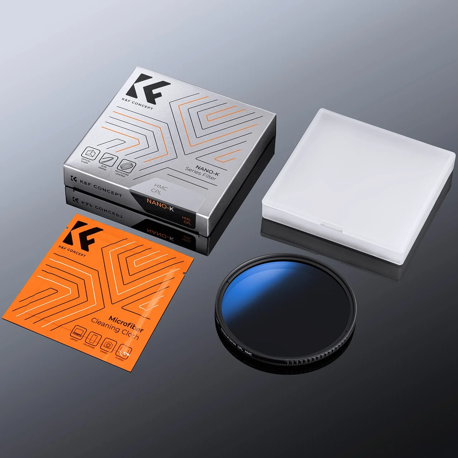 K&F Concept Nano-K Filtr polaryzacyjny kołowy CPL do obiettivi 43mm | Filtr ze szkła optycznego z nano-powłoką obiektywu, w zestawie ściereczka do czyszczenia - FC301